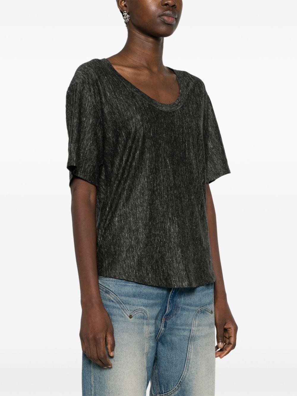 short-sleeve linen T-shirt - 3