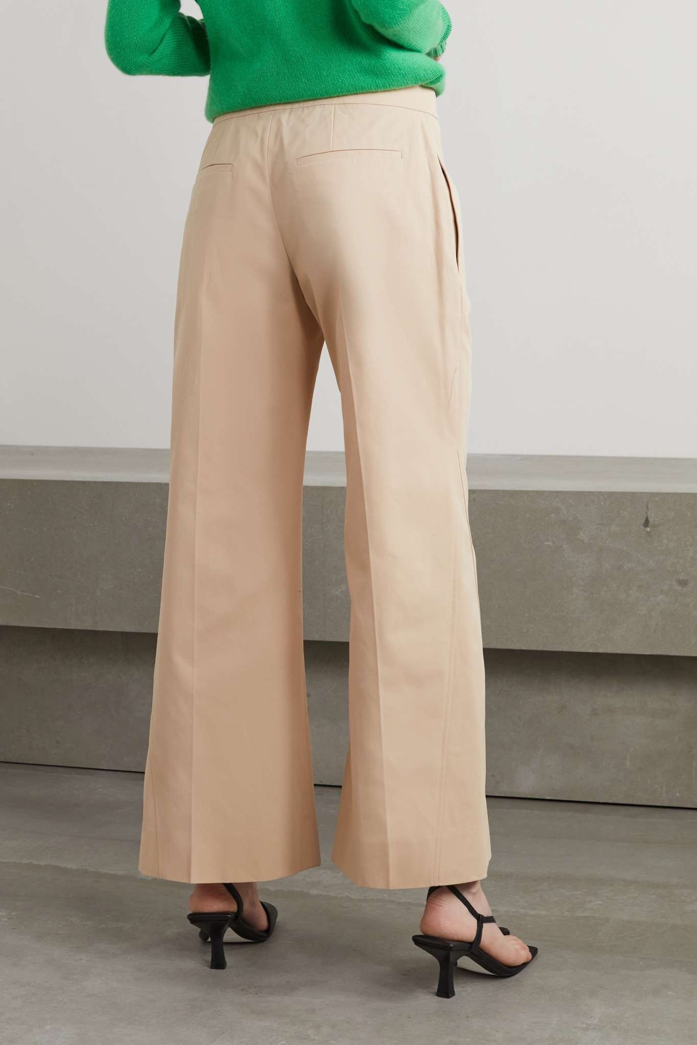 Cropped cotton-gabardine wide-leg pants - 4