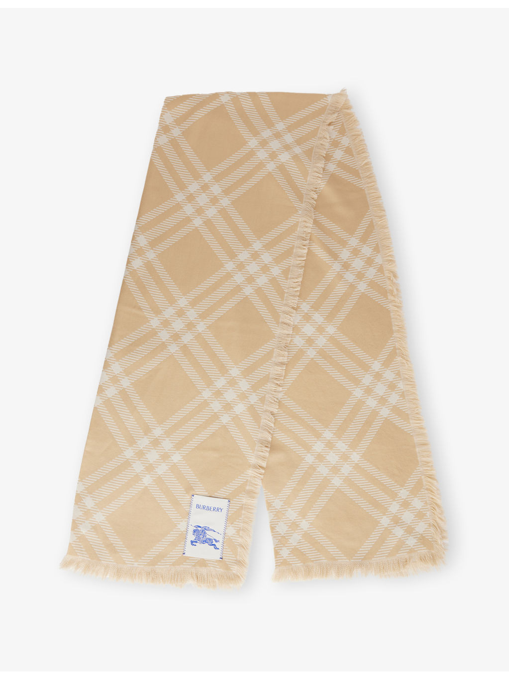 Check-Print Wool and Silk Scarf - 1