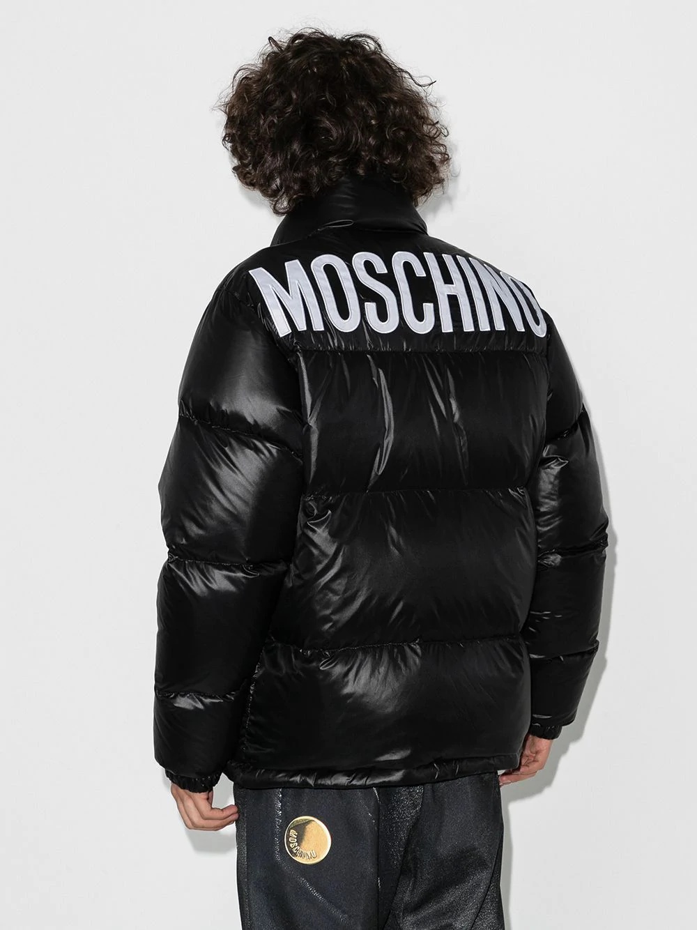 logo-appliqué puffer jacket - 3