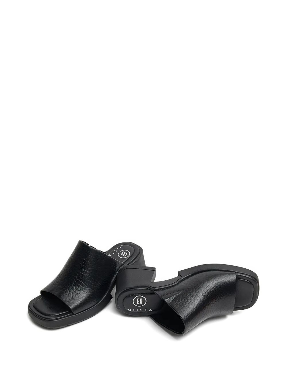 block-heel open-toe slides - 3