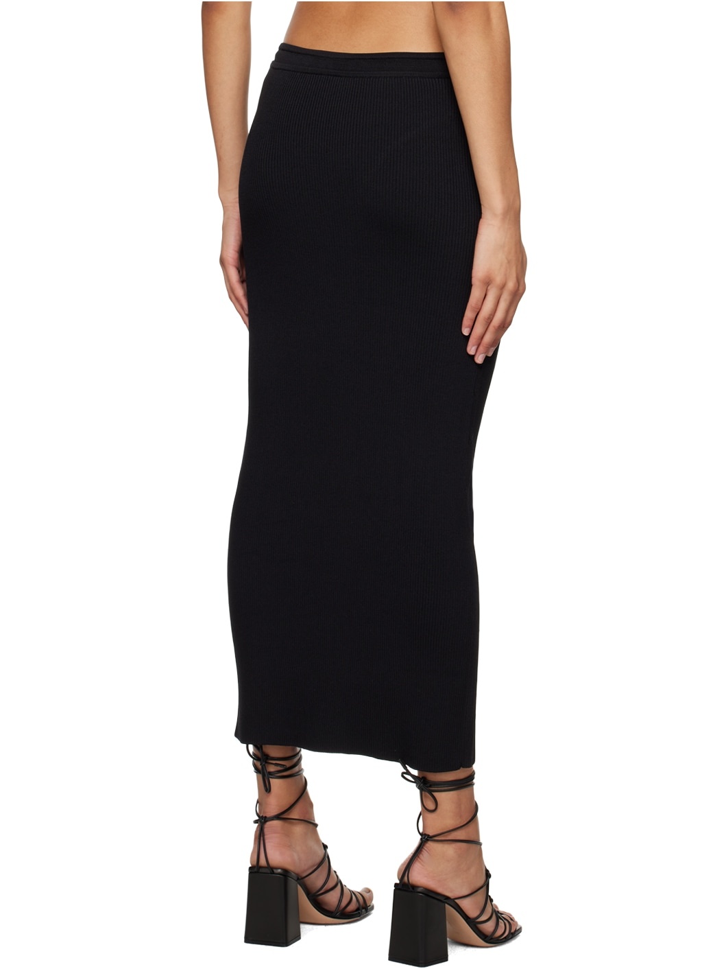 Black Submerged Underwear Maxi Skirt - 3