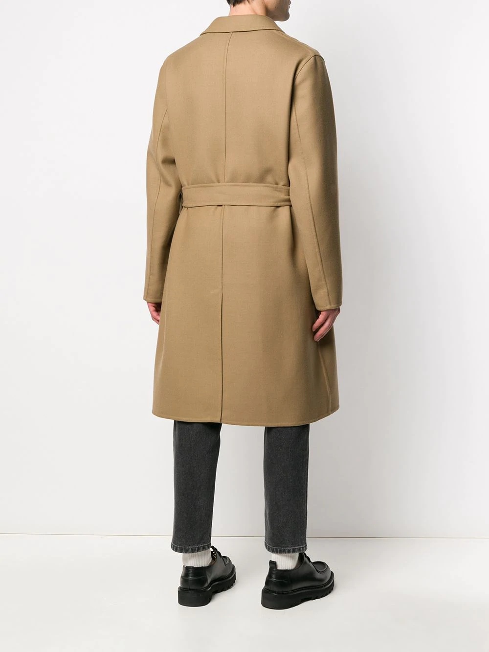 unstructured belted car coat - 4