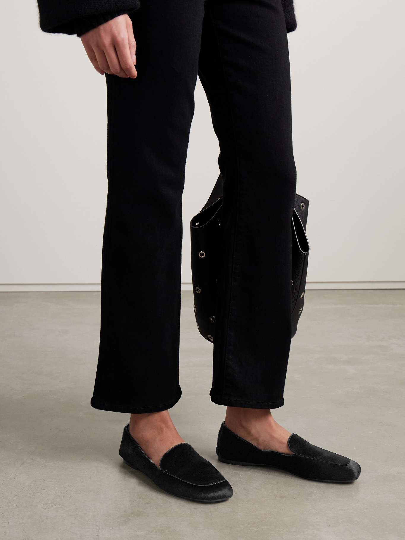 Monroe calf hair loafers Black - 2