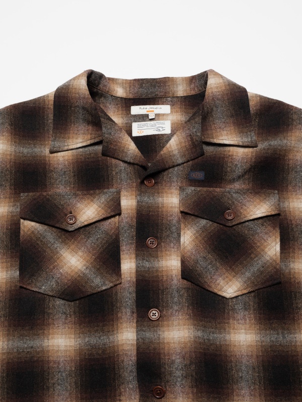 Vincent Shadow Check Shirt Brown/Beige - 4