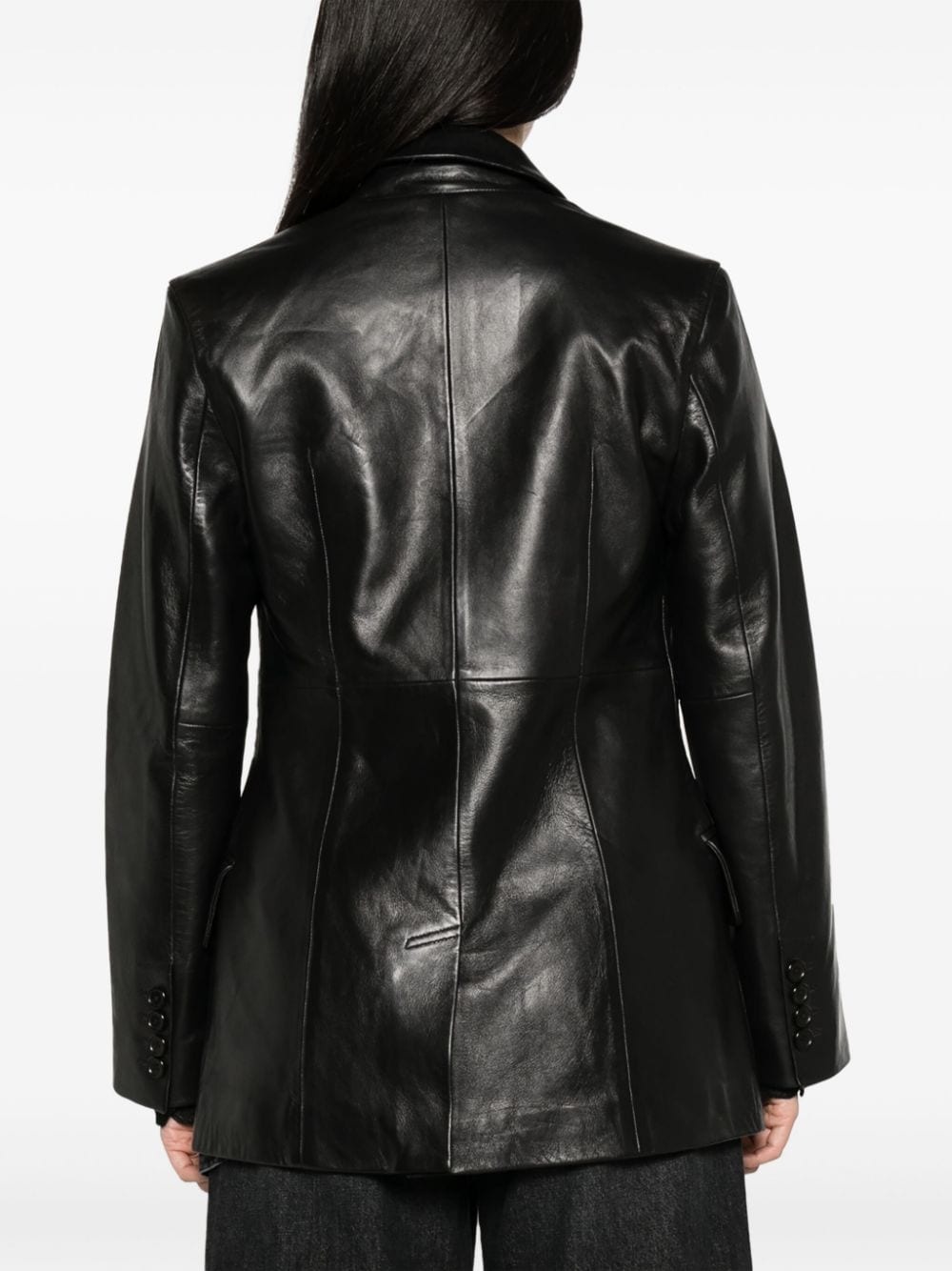 Iggy leather single-breasted blazer - 4