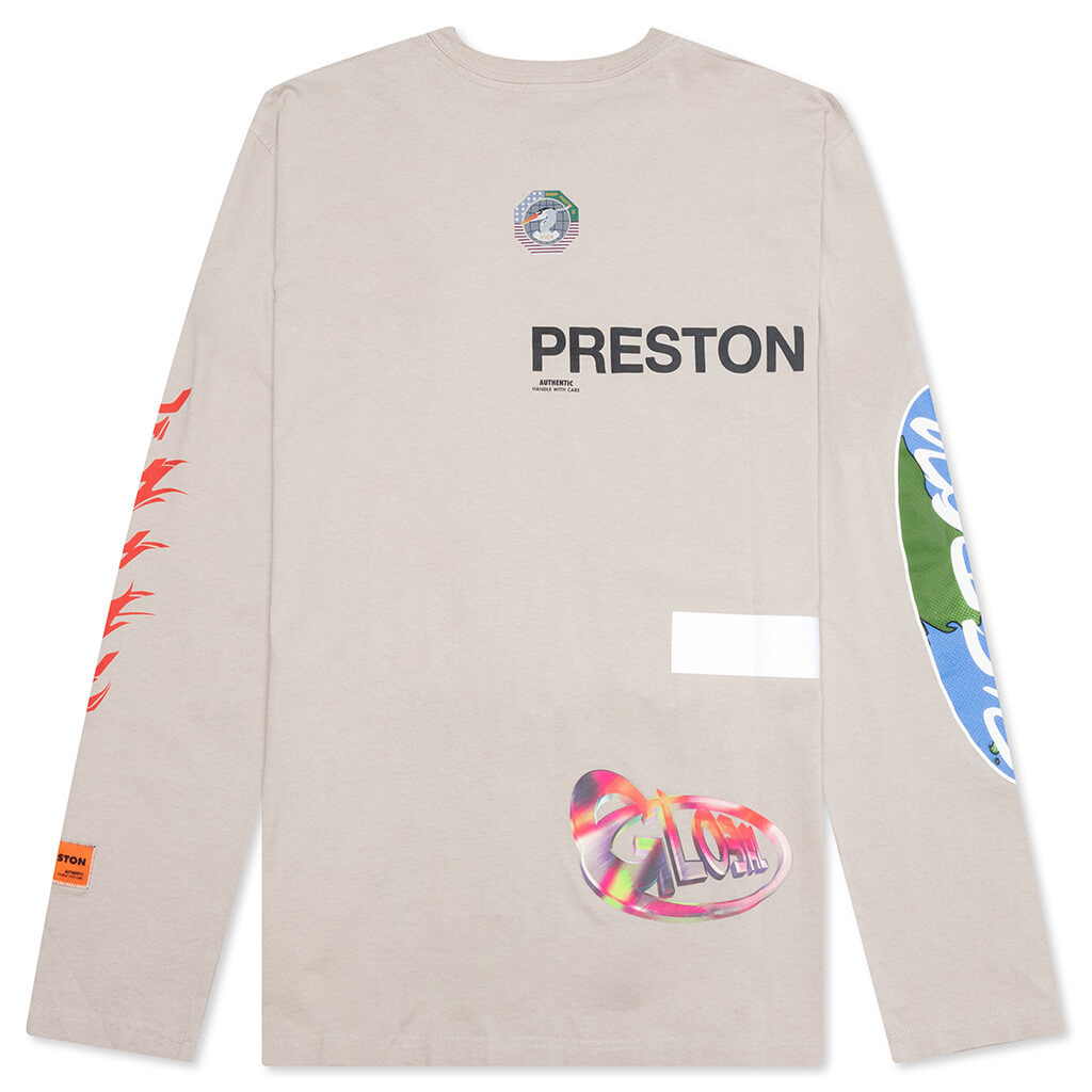 HERON PRESTON L/S TEE OS GLOBAL COLLAGE - GREY/BLUE - 2