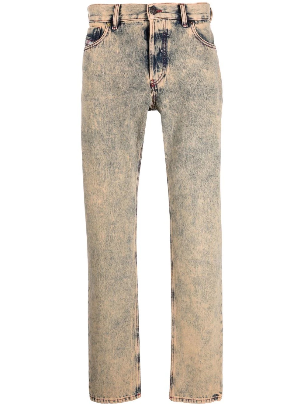 acid-wash straight-leg jeans - 1