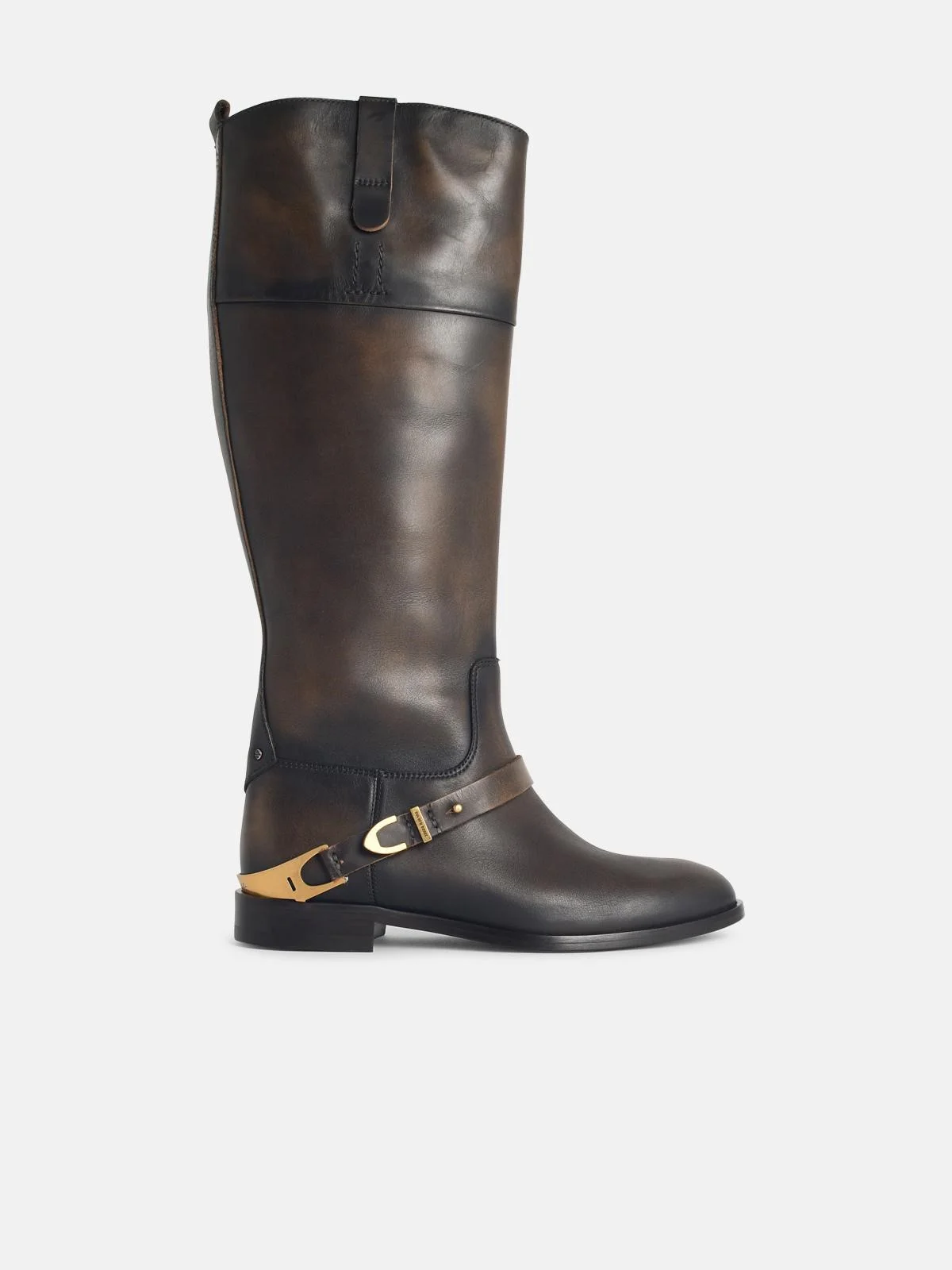 'CHARLIE' DARK BROWN LEATHER BOOTS - 1