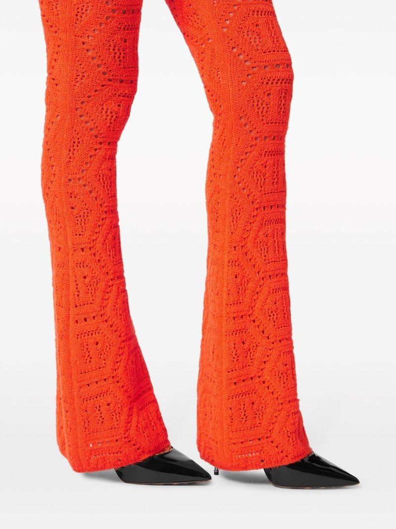 monogram-intarsia bootcut trousers 5