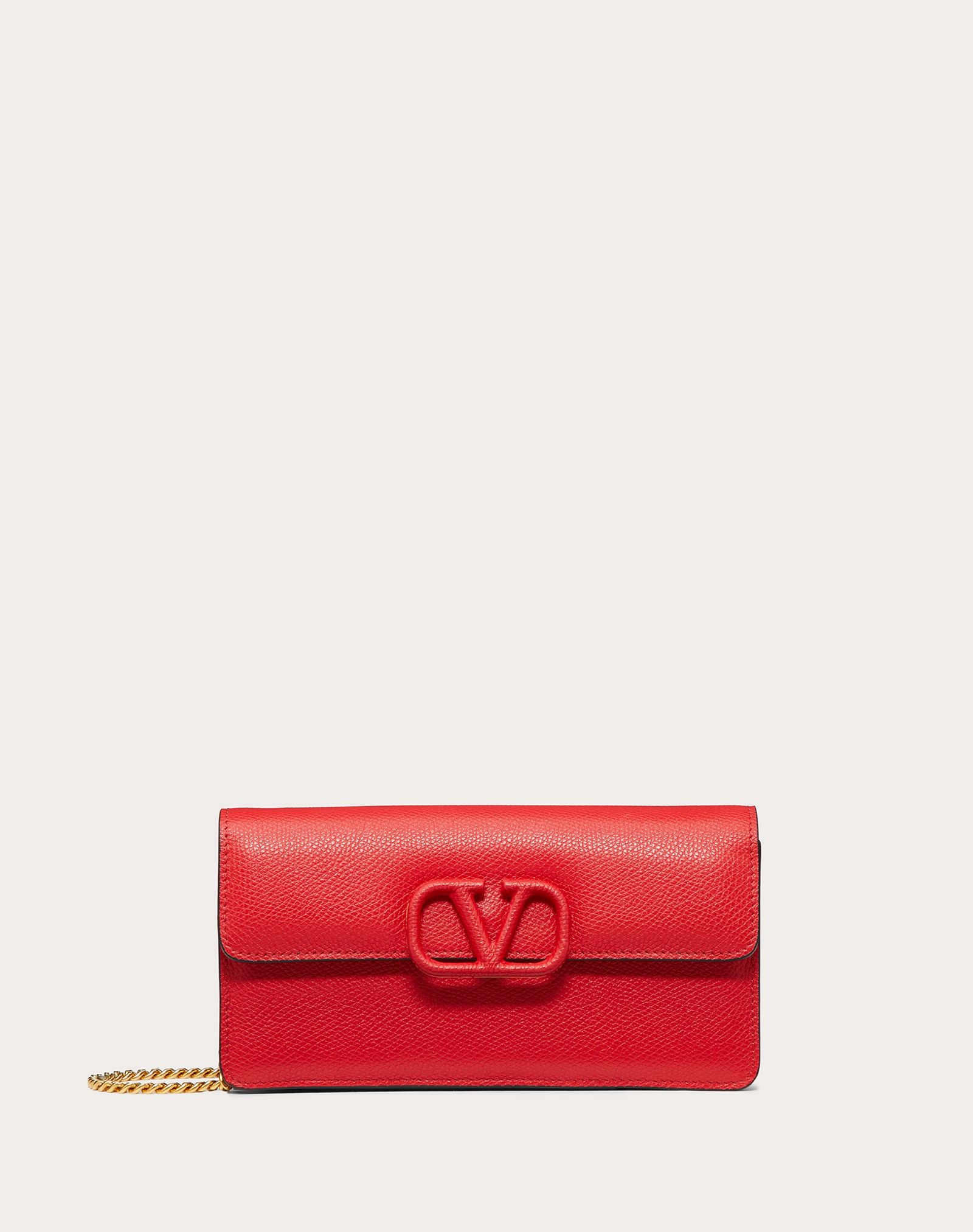 VSLING GRAINY CALFSKIN WALLET WITH CHAIN STRAP - 1