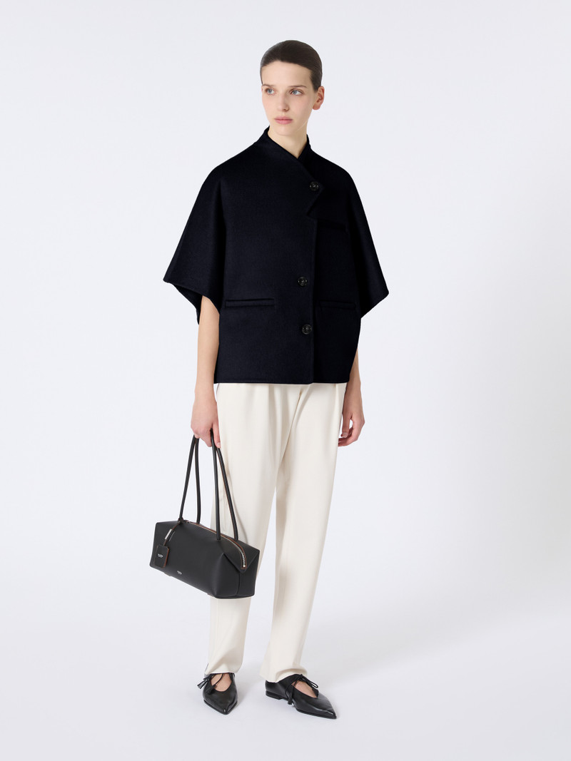Max Mara ANDALO Long cropped cape in cashmere drap outlook