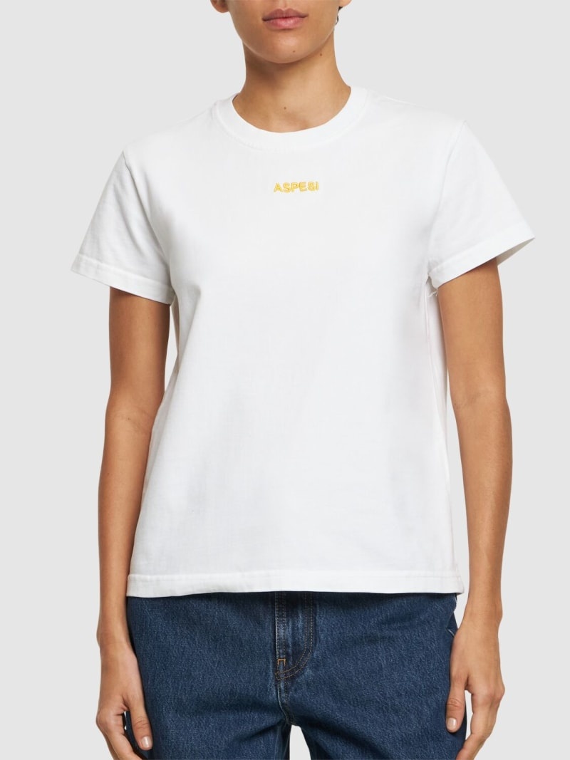 Cotton jersey embroidered logo t-shirt - 2