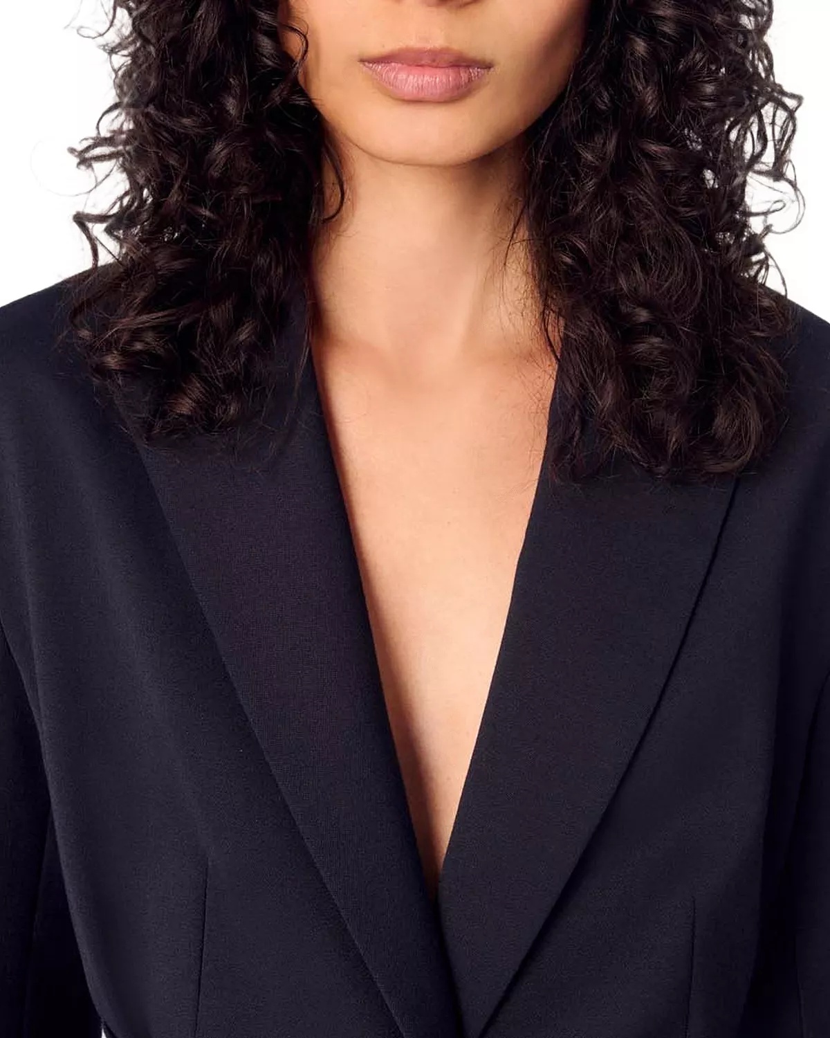 Villeplisse Belted Satin Lapel Blazer - 7