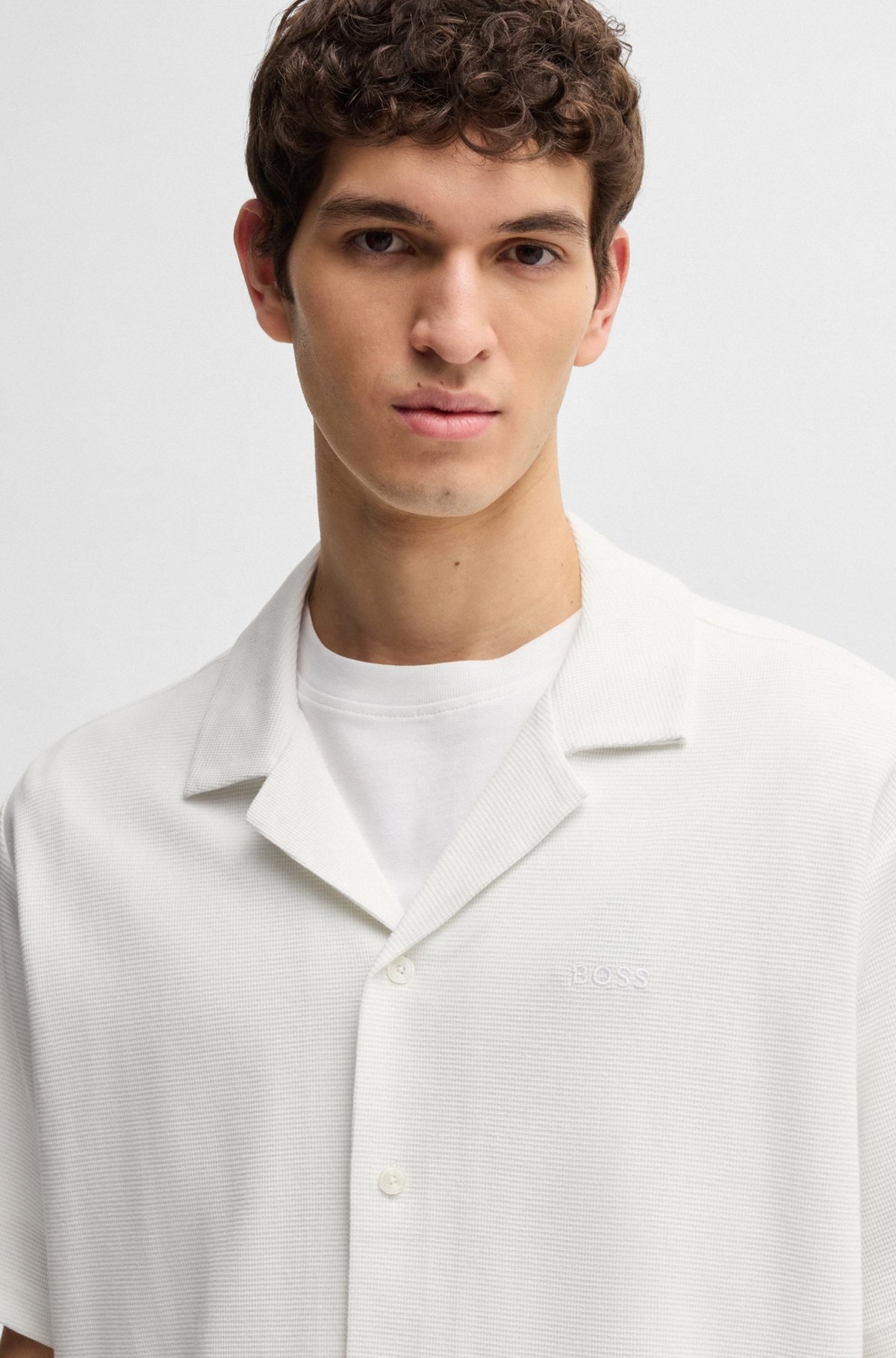 RELAXED-FIT SHIRT IN WAFFLE COTTON - 3