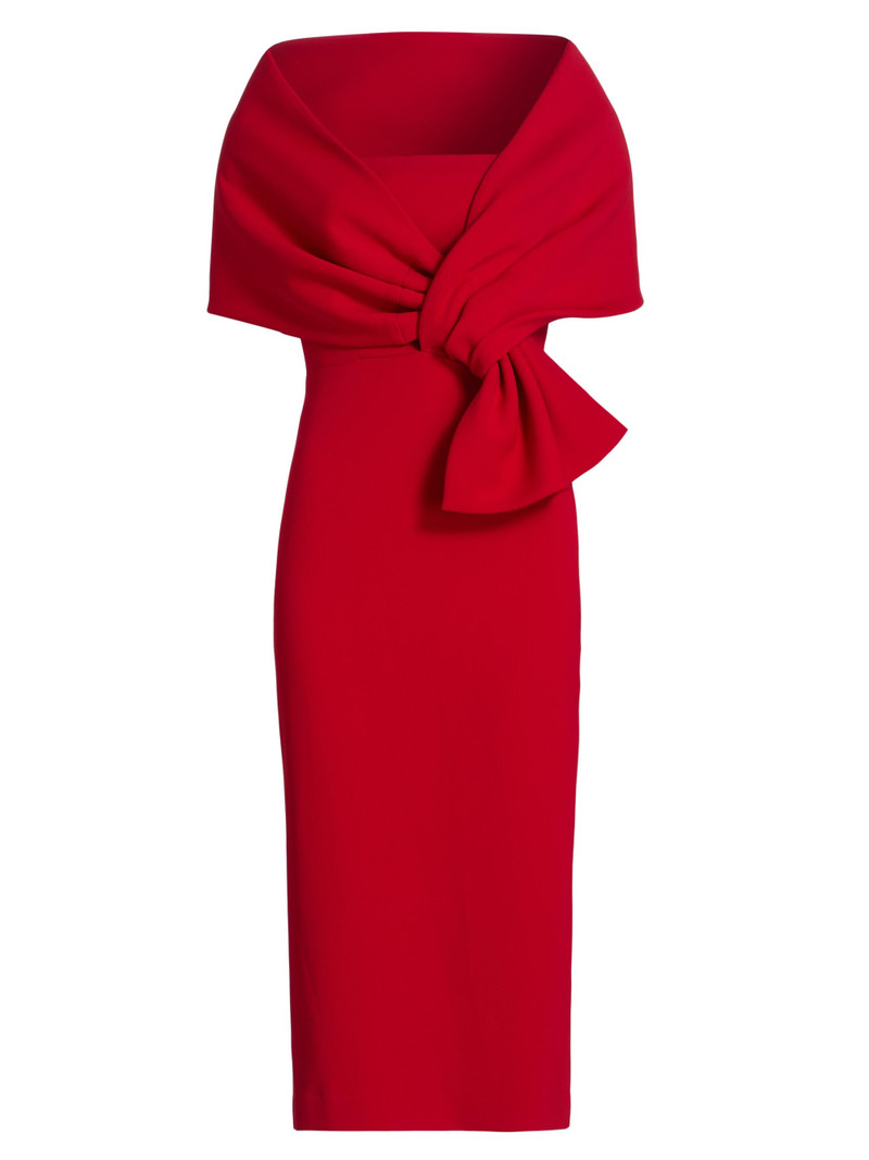 Women's Off-The-Shoulder Cocktail Dress - Red 1