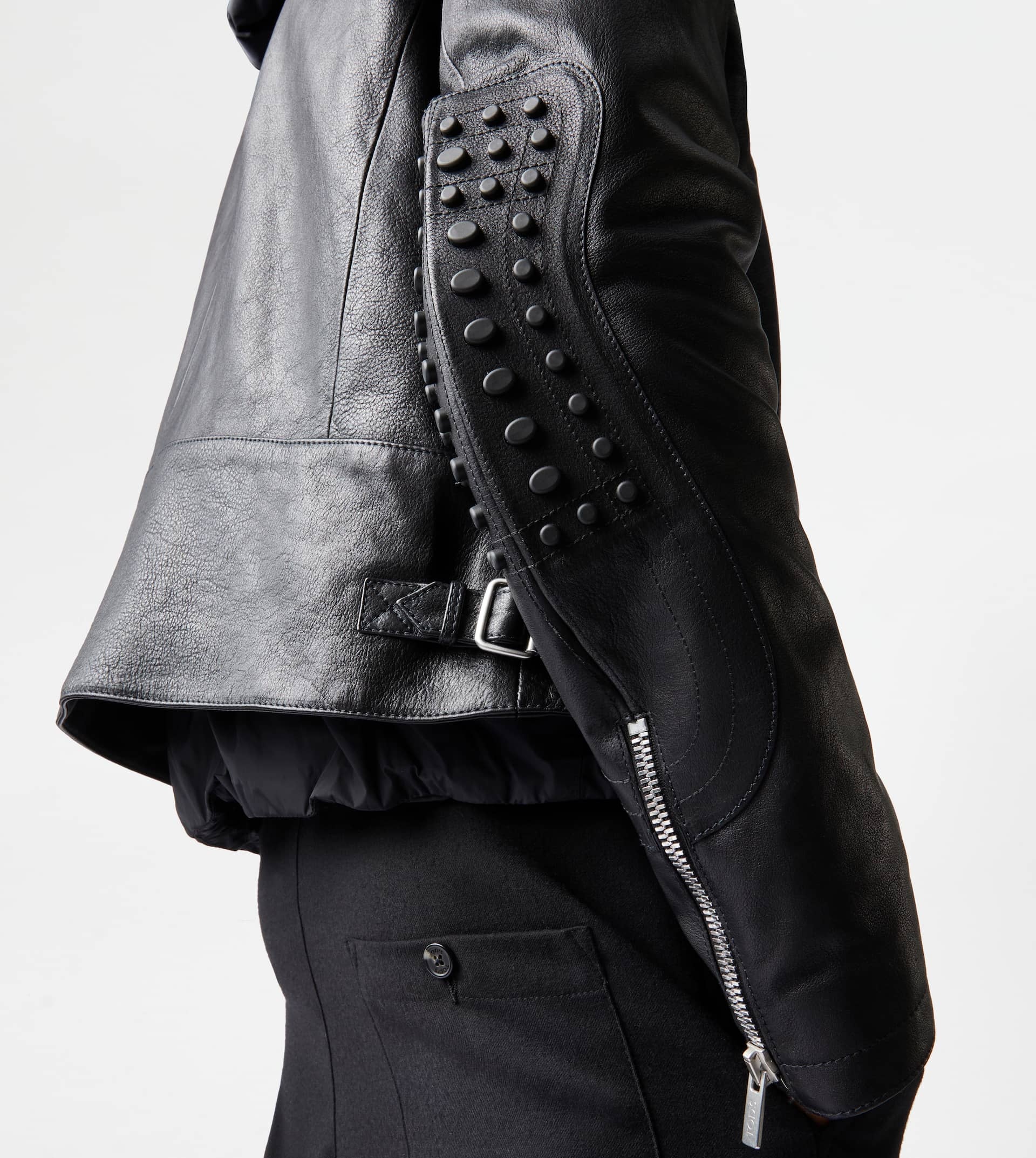 TOD'S BIKER IN LEATHER - BLACK - 5