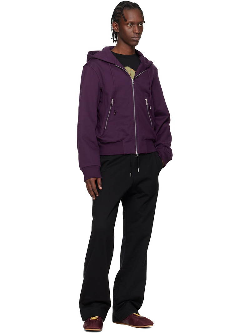 Dries Van Noten Purple Loose Zipped Hoodie outlook