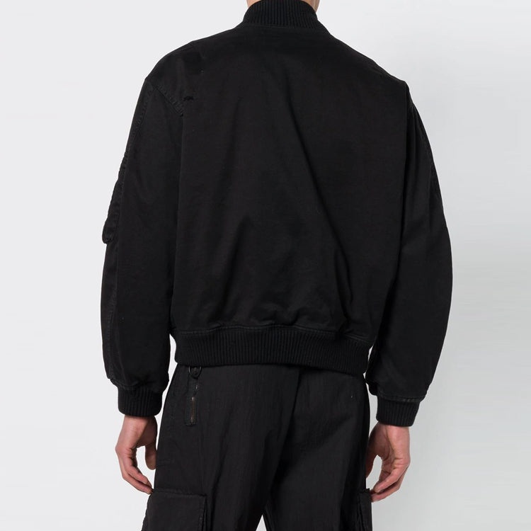 Off-White ribbed aviator Logo Jacket Loose Fit Black OMEA130E181350011000 - 4