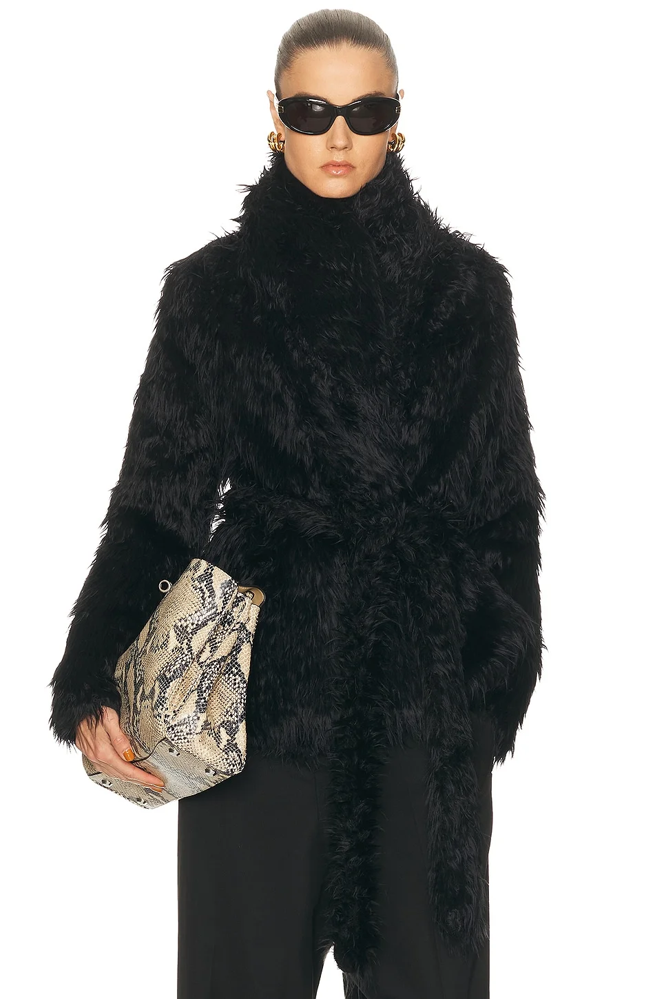 Furry Wrap Jacket - 1