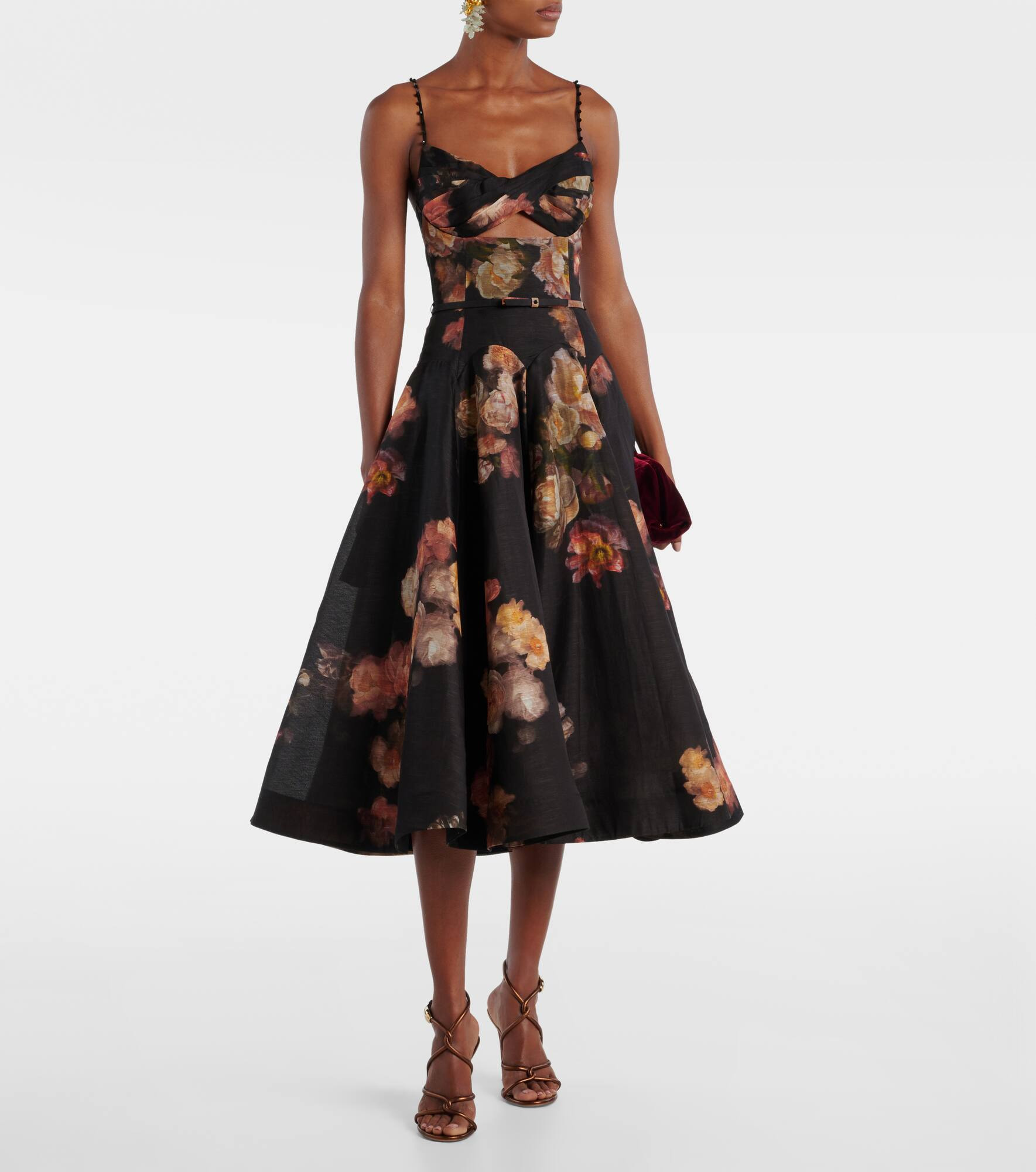 Hypnotic linen and silk organza midi dress - 2