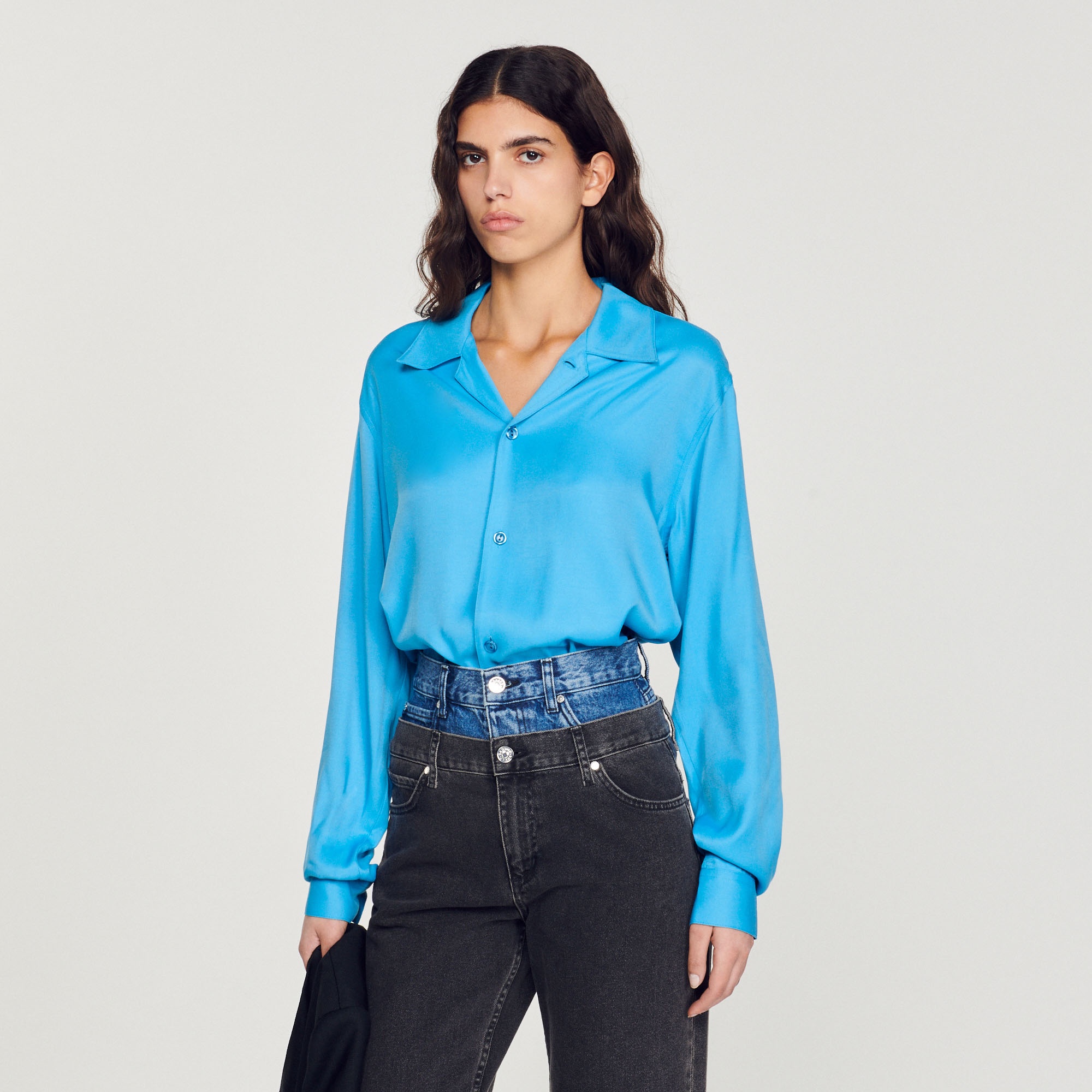 Floaty shirt with spread collar - 5
