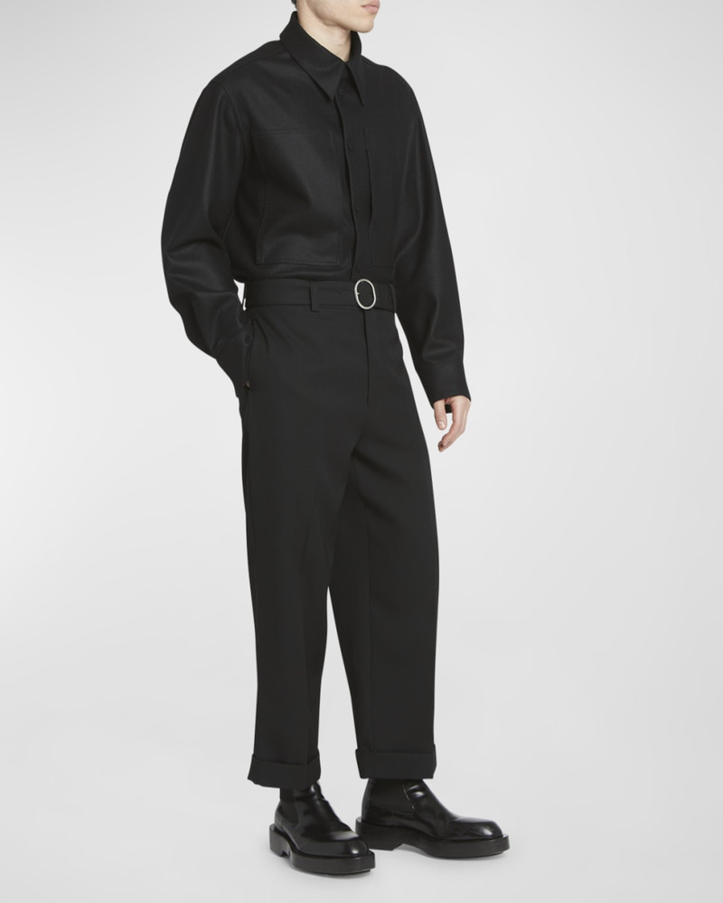 Jil Sander 남자의 Belted Straight-Leg Cuffed 바지 outlook