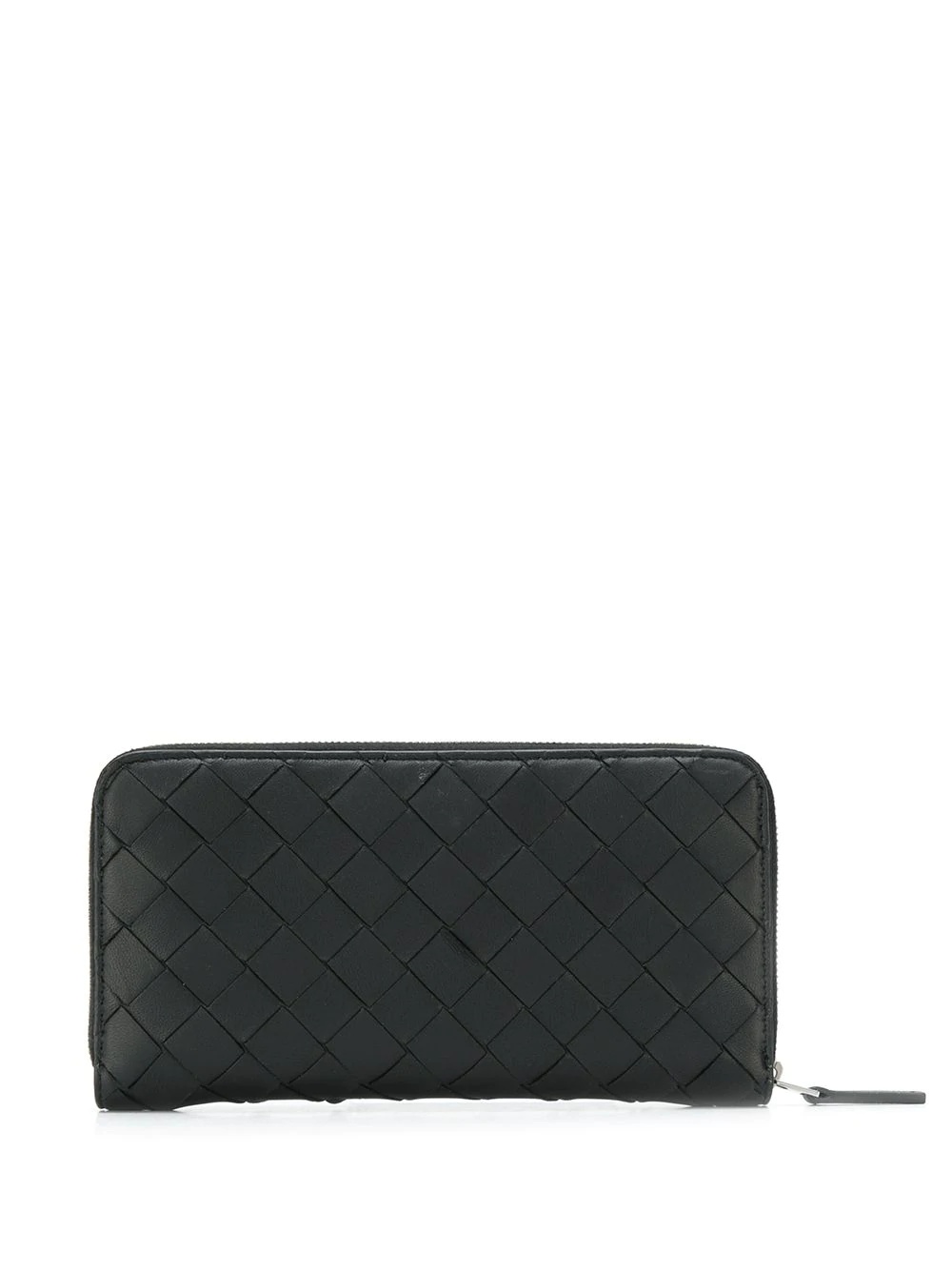 intrecciato weave zip-around wallet - 2