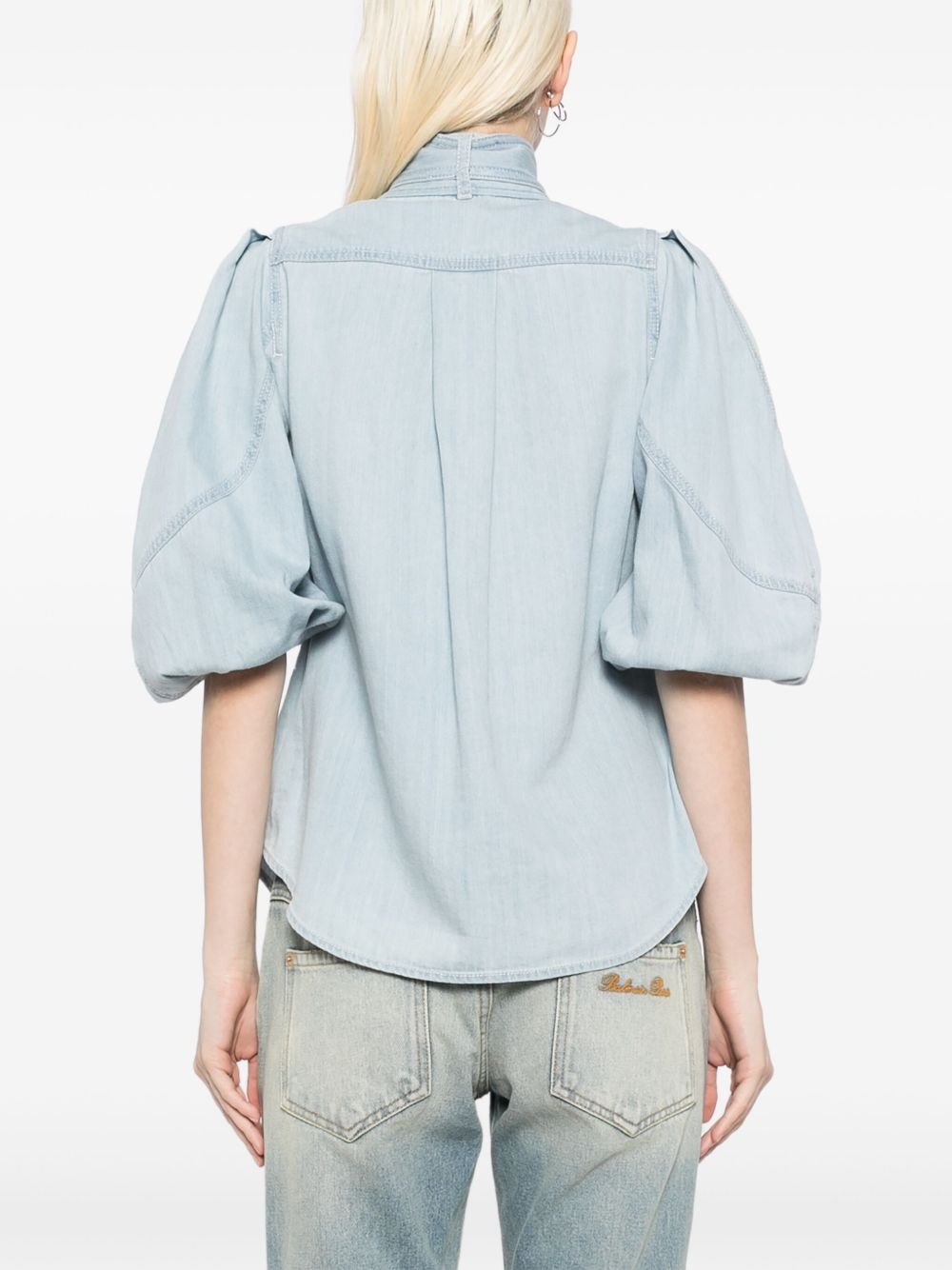 acacia denim lantern blouse - 4