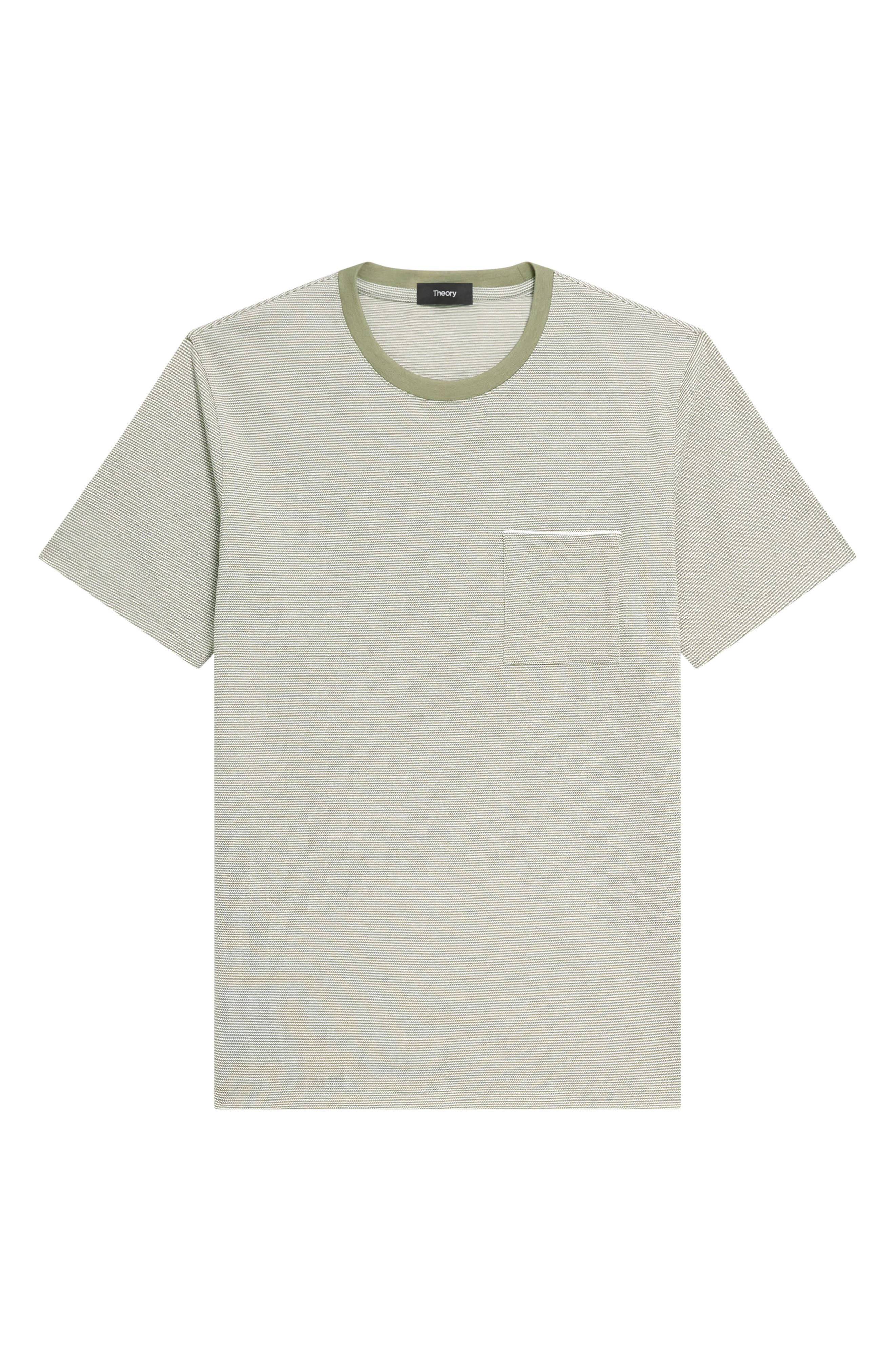 Theory Bird's Eye Ringer T-Shirt in Green Multi at Nordstrom - 5