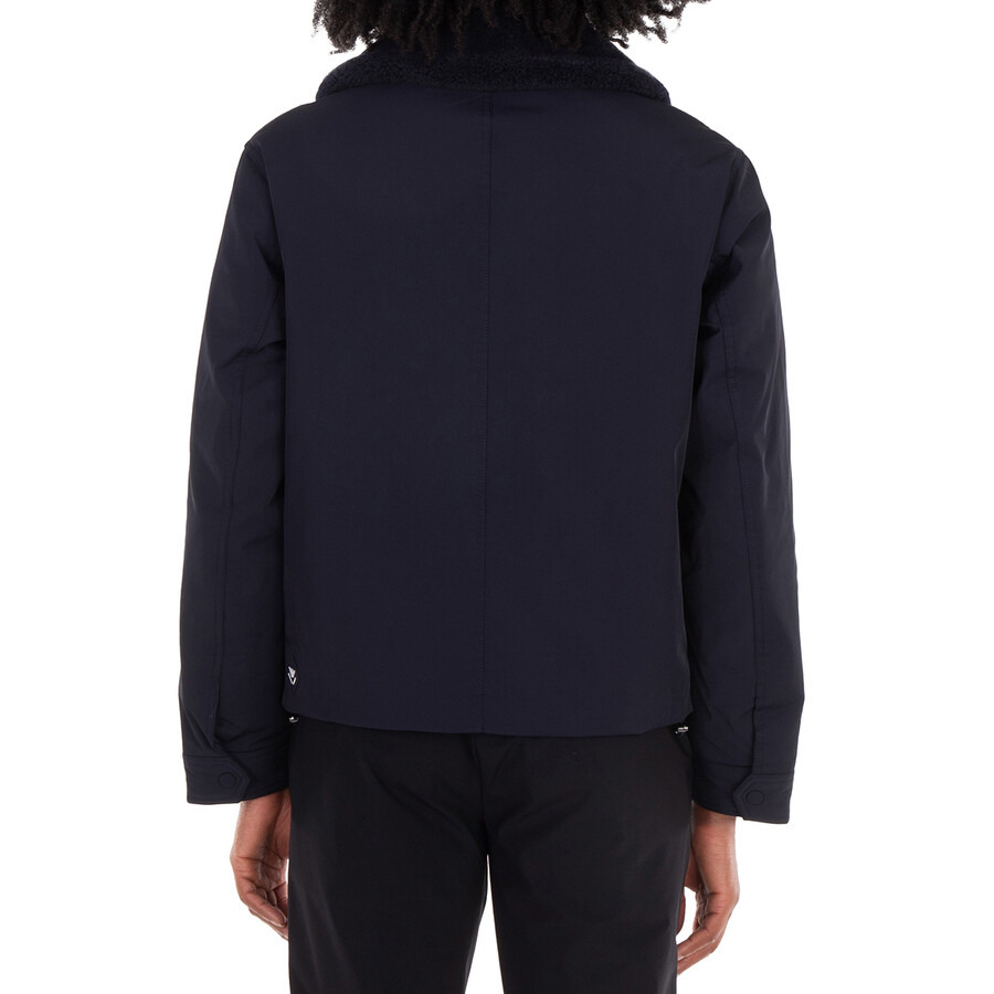 Emporio Armani Shearling Collar Nylon Twill Jacket - 4