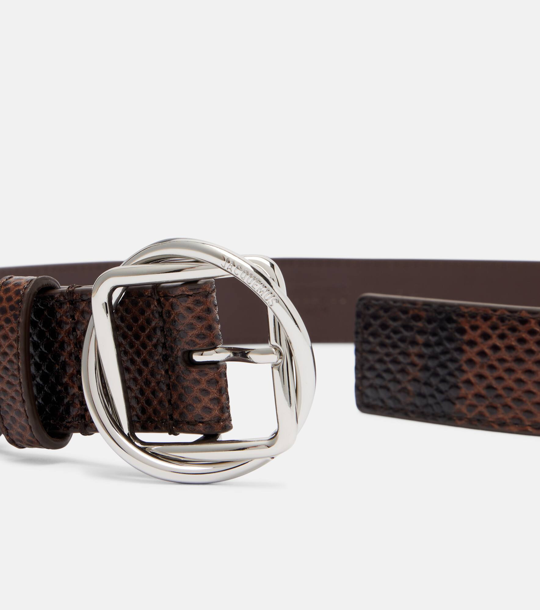 Salon snake-effect leather belt - 3