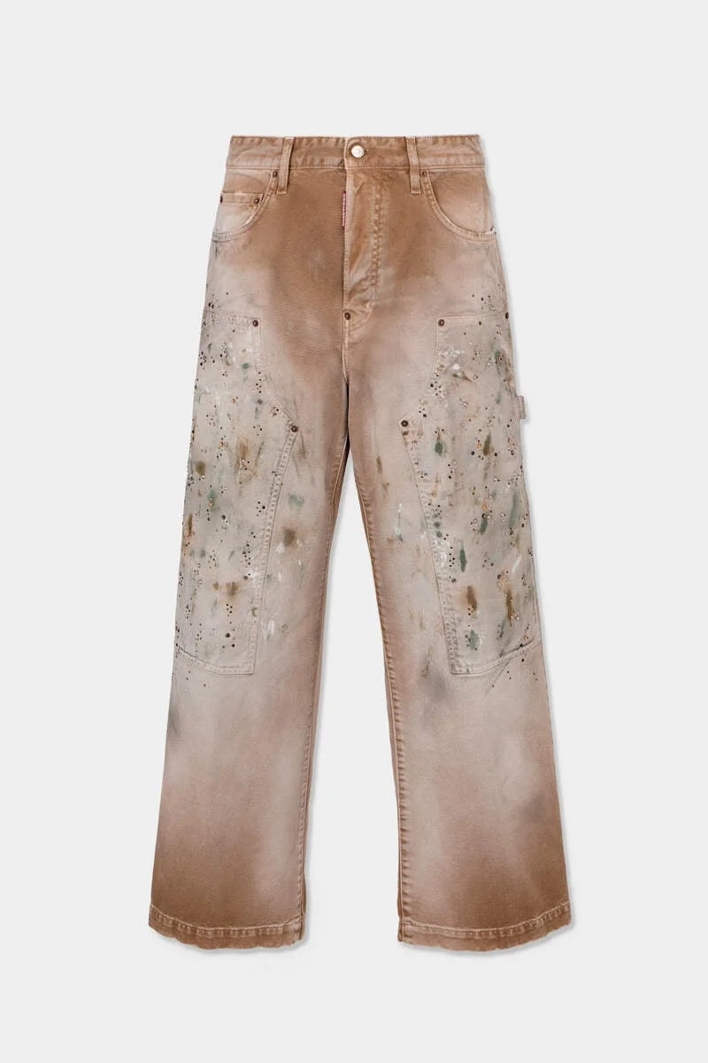 MUSHROOM FIELD BAGGY CARPENTER JEANS - 1