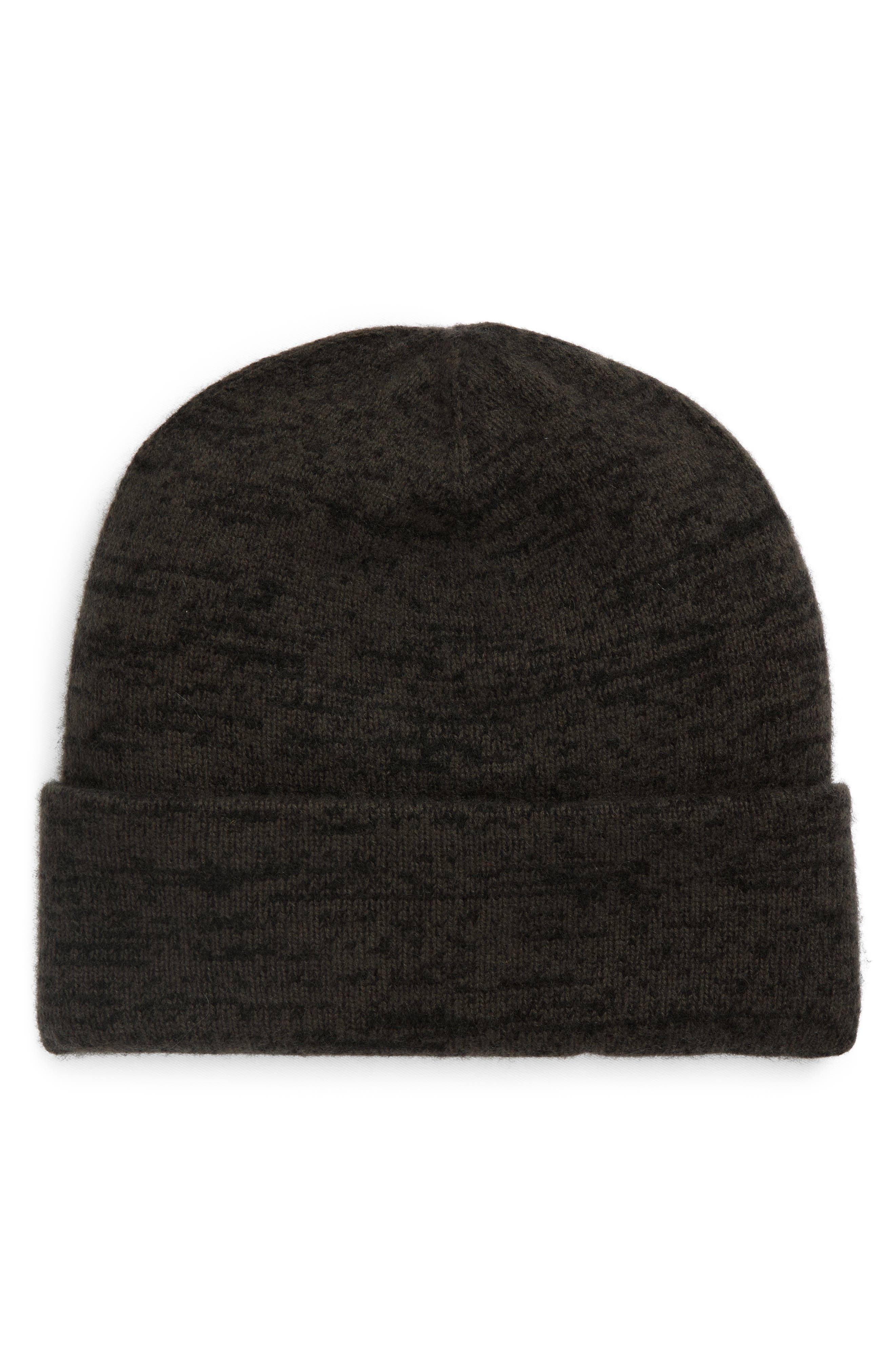 FRENCKENBERGER Big Cashmere & Wool Beanie in Black Olive /Black at Nordstrom - 1