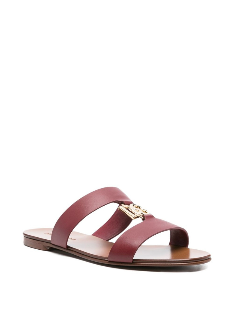 Dolce & Gabbana leather logo-plaque sandals outlook