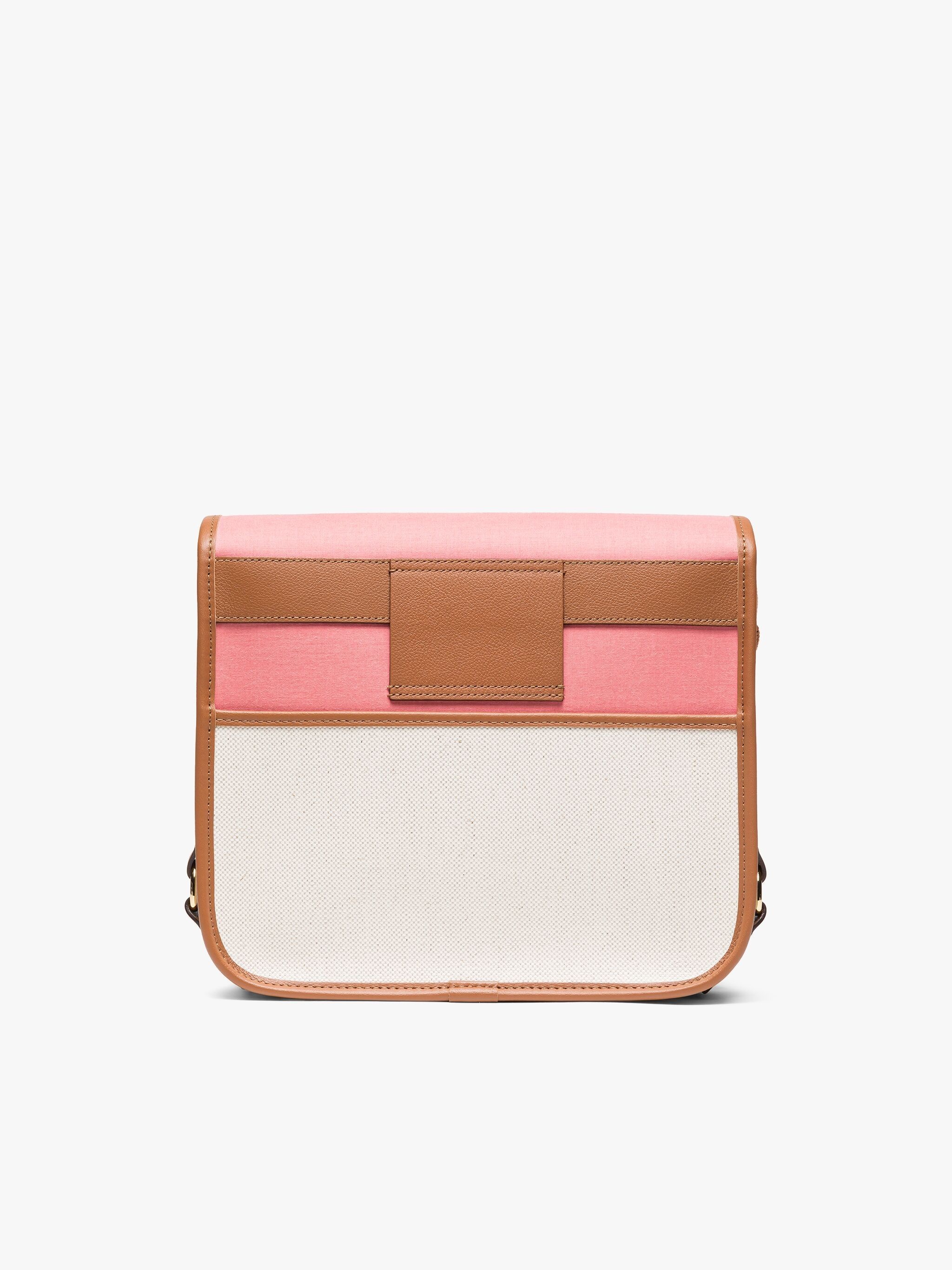 L/UNIFORM NATURAL & PINK BONDED COTTON SMALL SATCHEL - 2