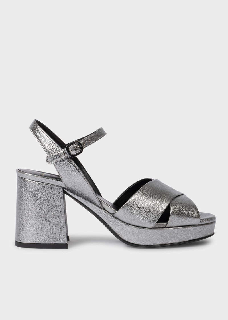 Gunmetal Leather 'Poppy' Heels 1