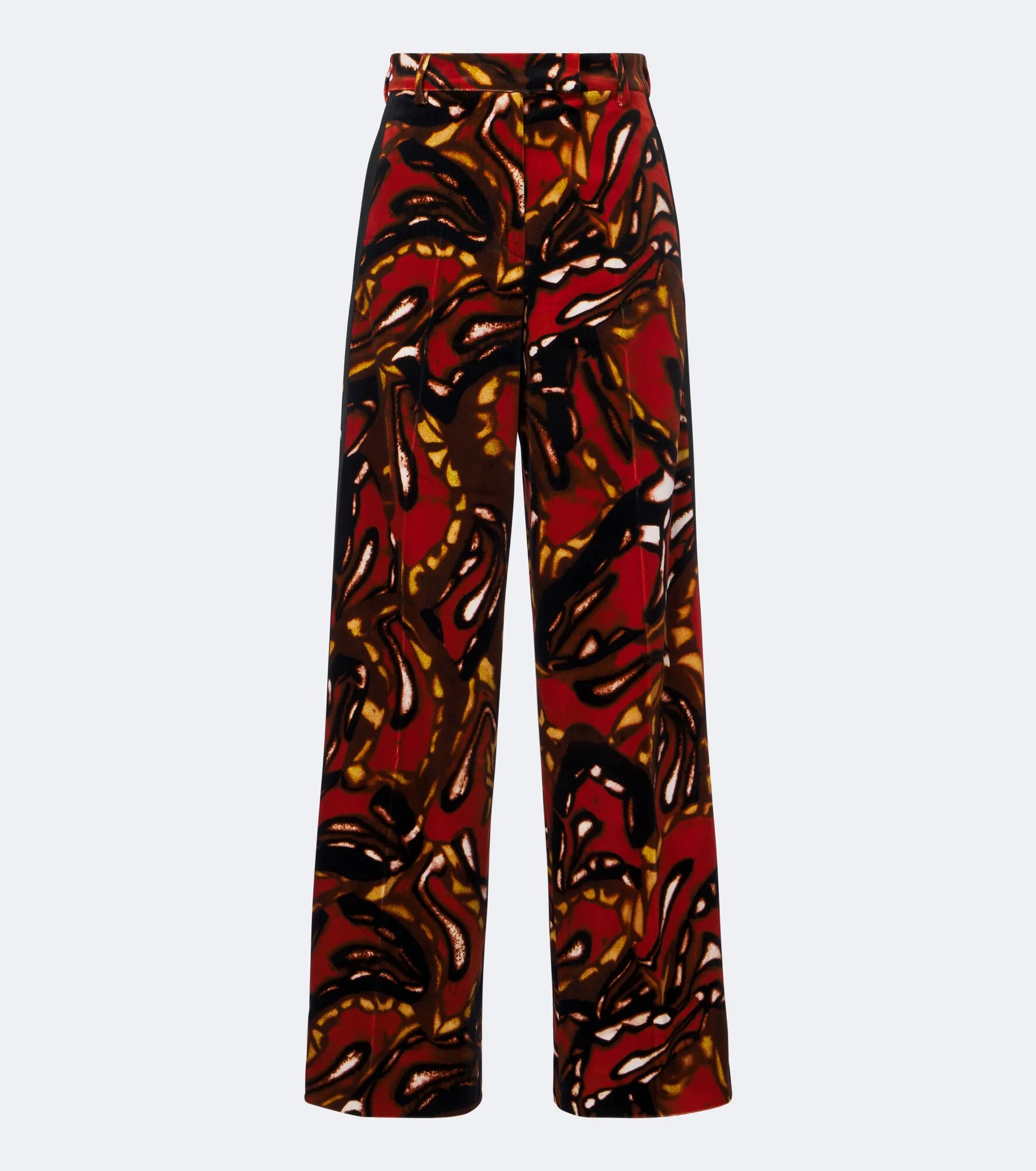 Printed cotton-blend wide-leg pants - 1