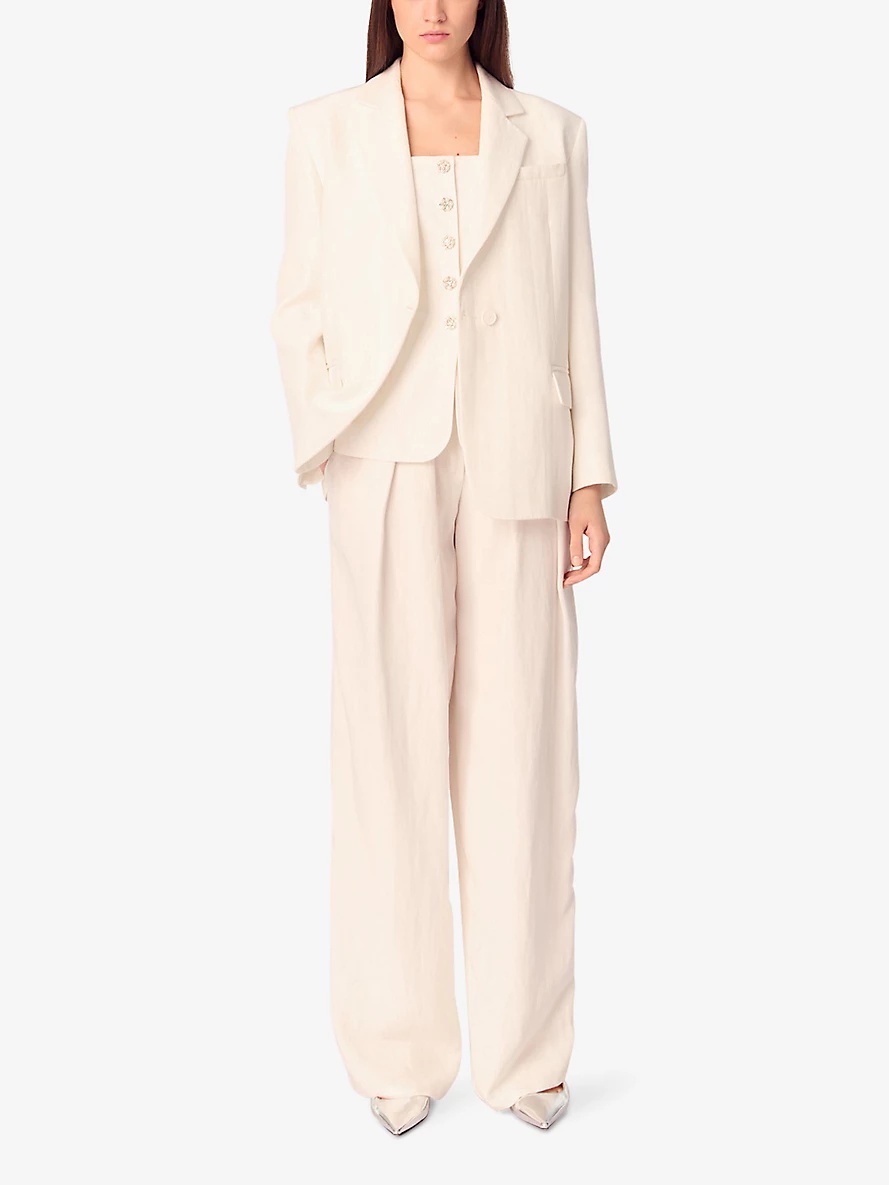 Single-Breasted Relaxed-Fit Woven Blazer - 2