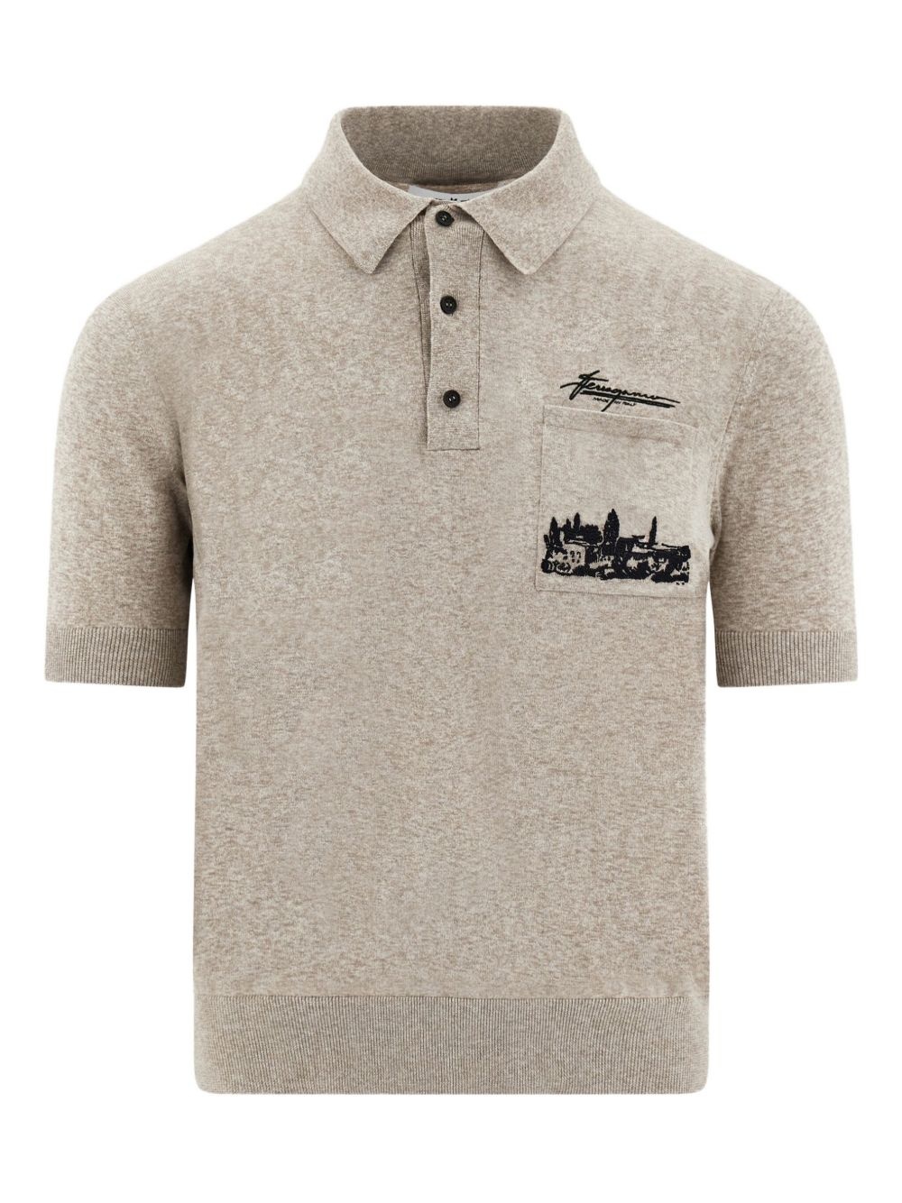 logo-embroidered polo shirt - 1