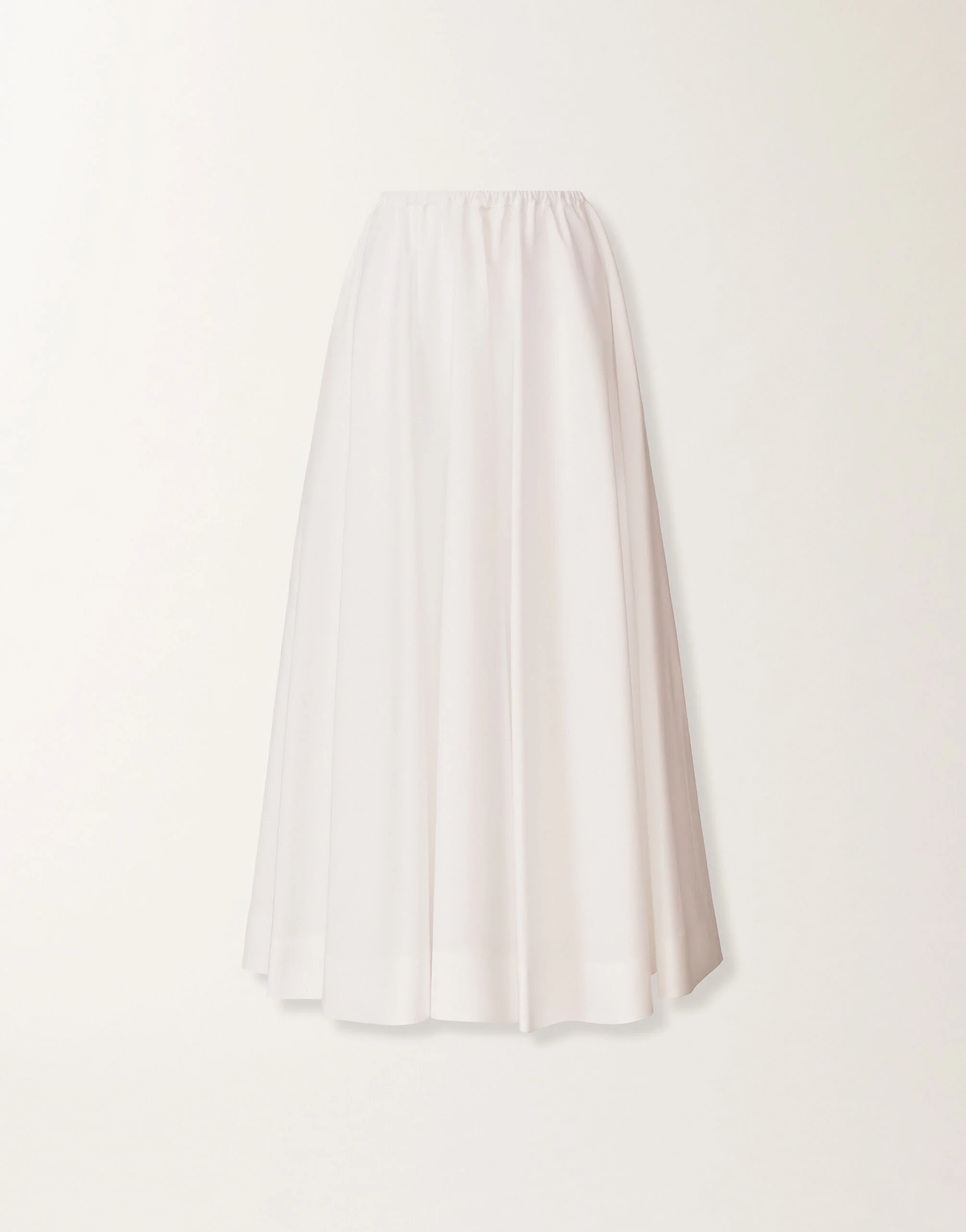 Wide skirt in optic white poplin - 1
