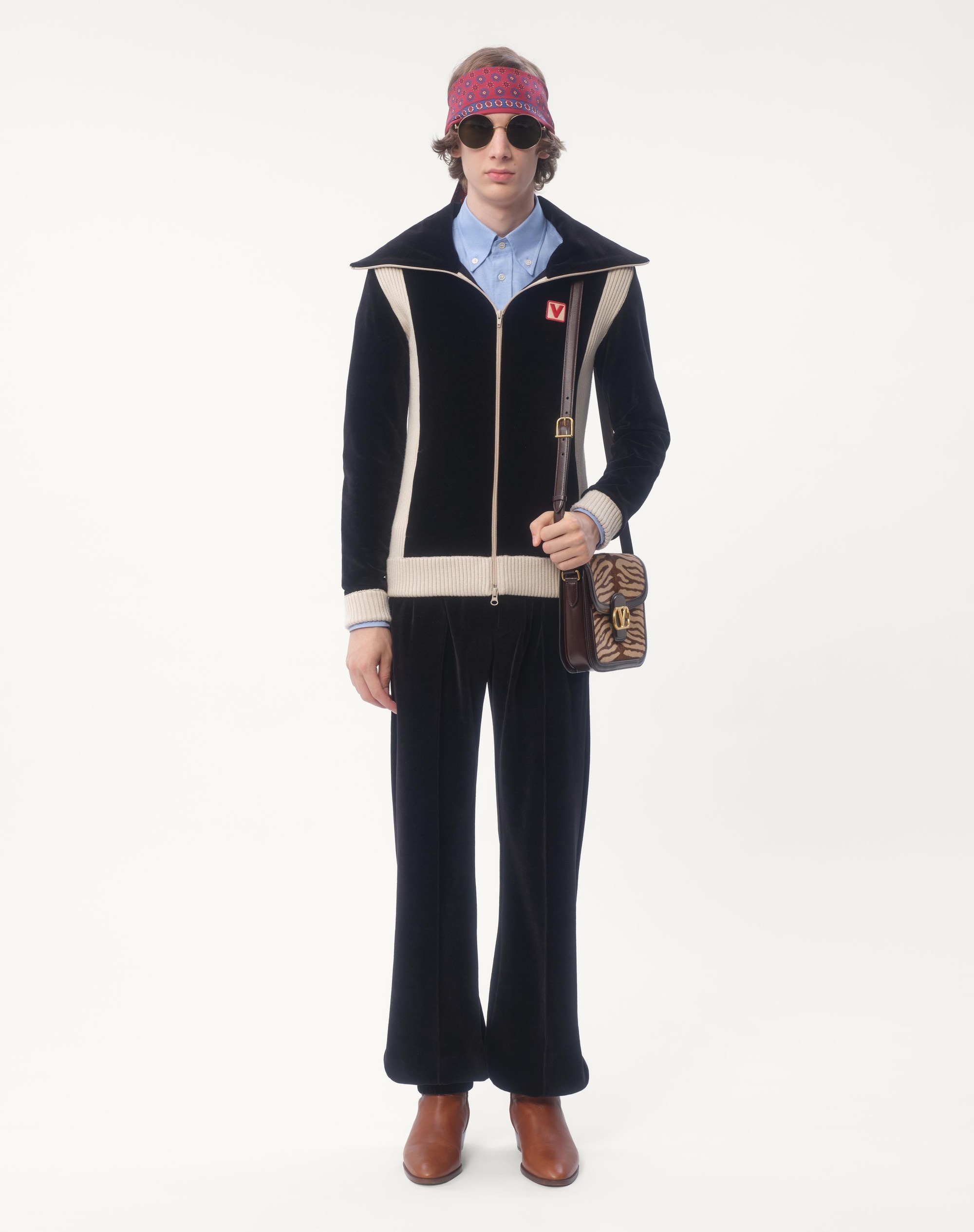 CHENILLE JOGGING PANTS WITH CHEZ VALENTINO PATCH - 2