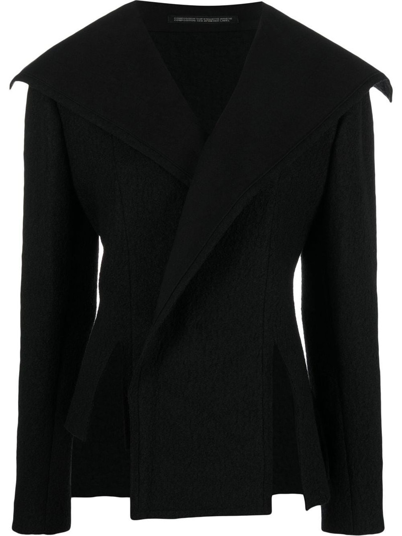 sailor-collar slit-detail jacket 1