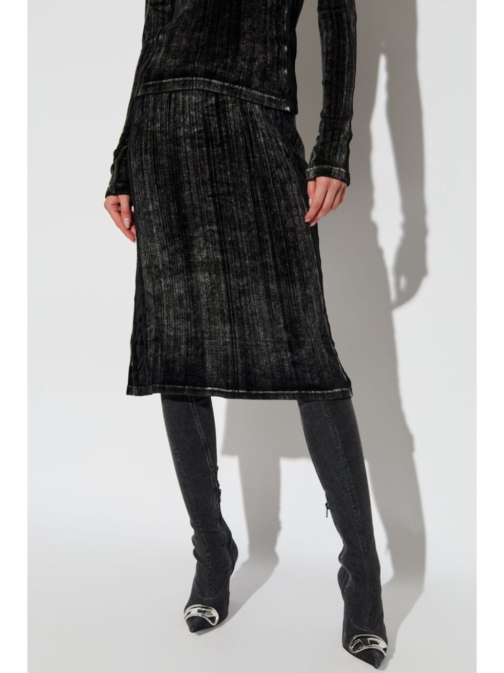 faded-effect pencil skirt - 3