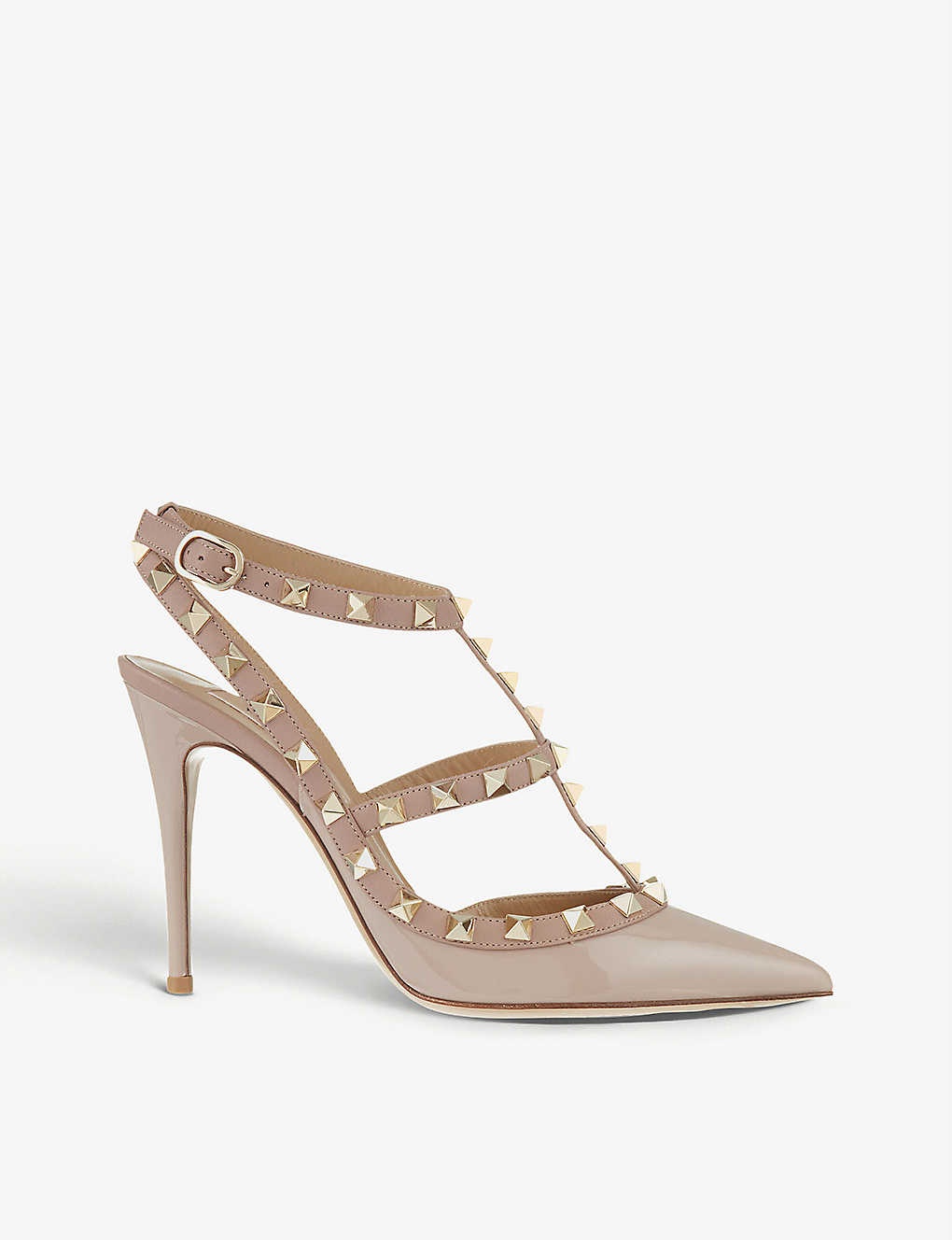 So Noir rockstud patent-leather heeled sandals - 1