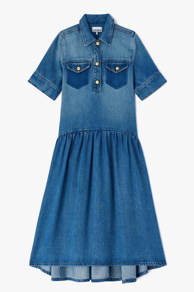 LIGHT WASHED DENIM DRESS 1