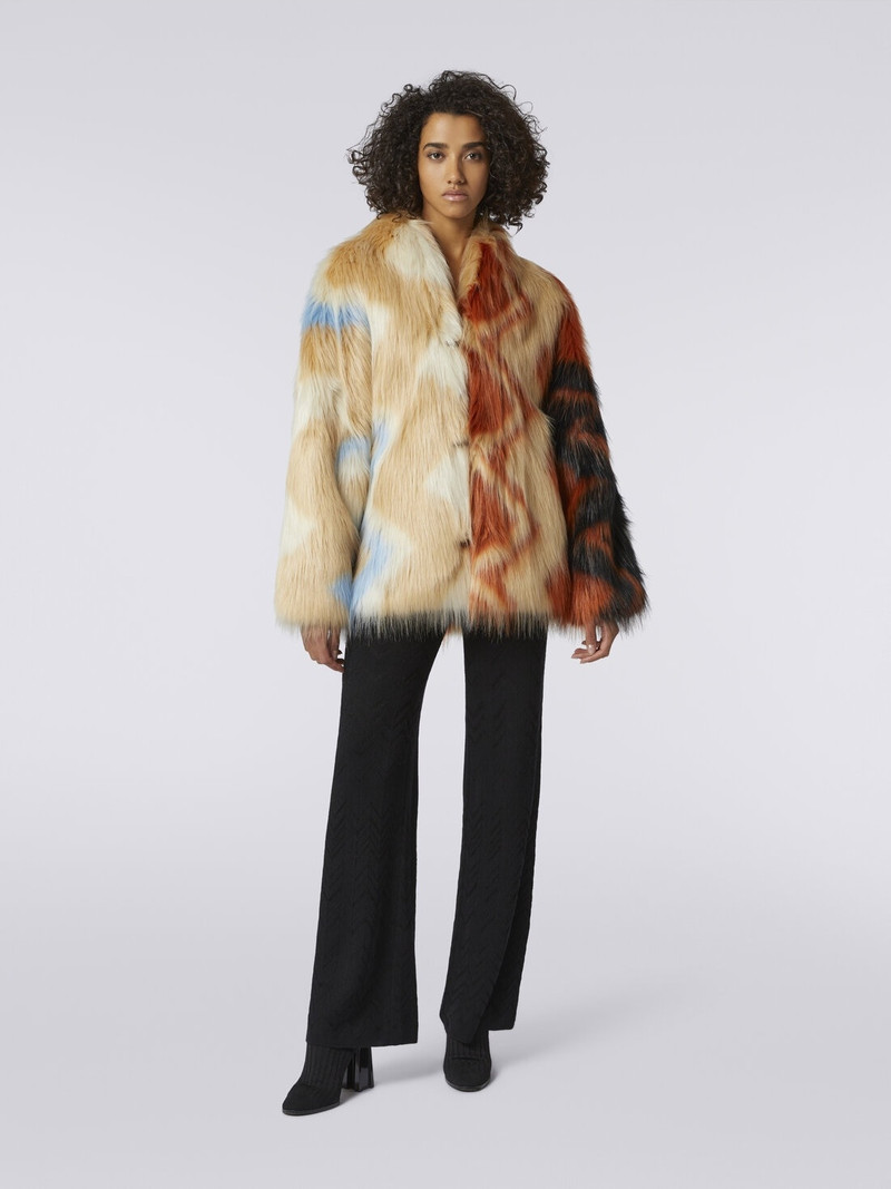 Missoni Short coat in faux fur with zigzag outlook