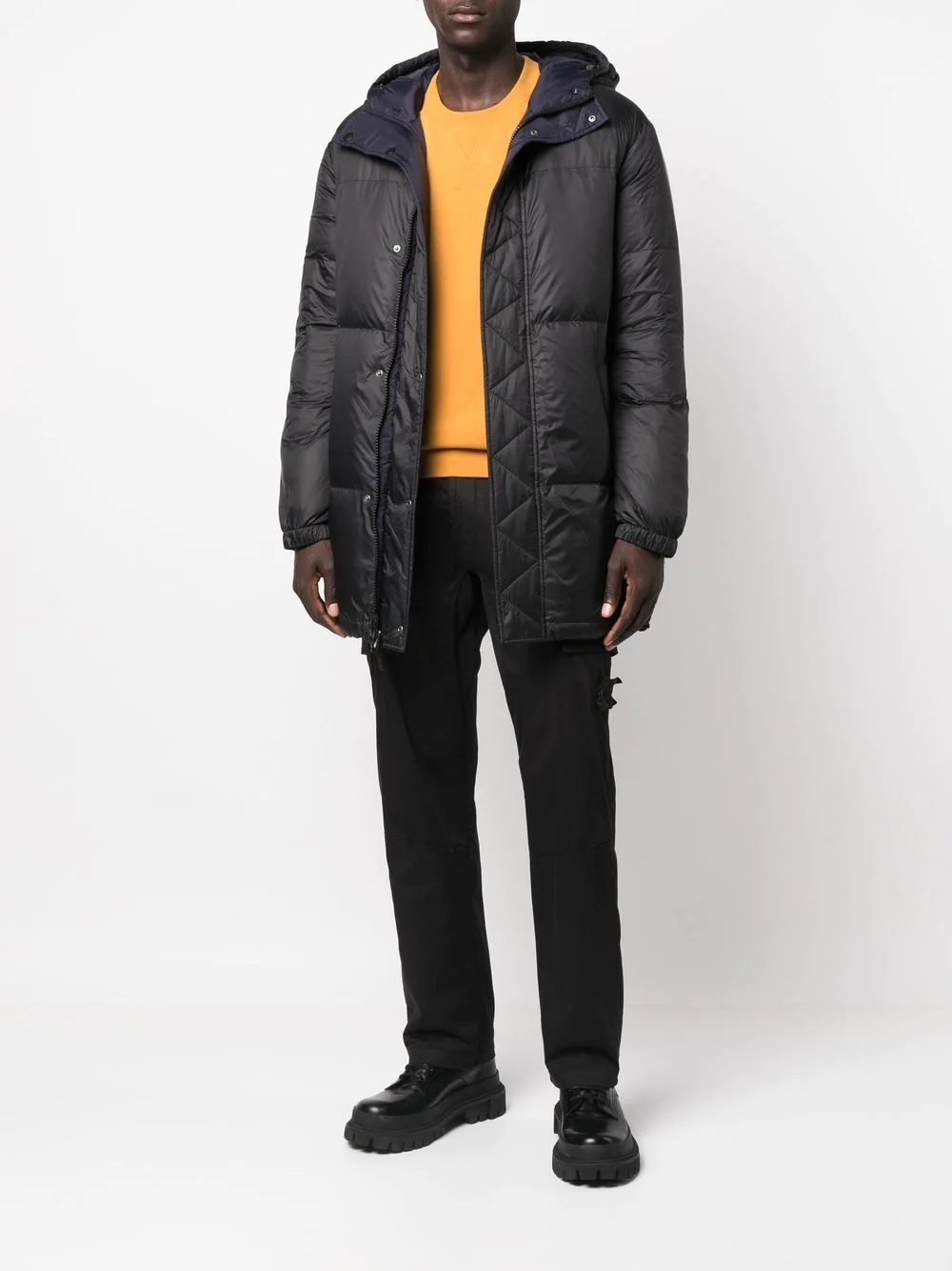 hooded feather-down padded jacket - 6