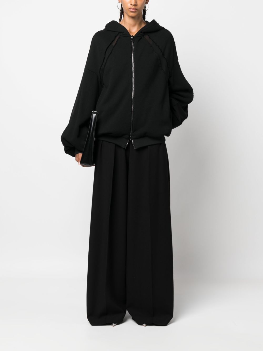 panelled zip-up hoodie - 2