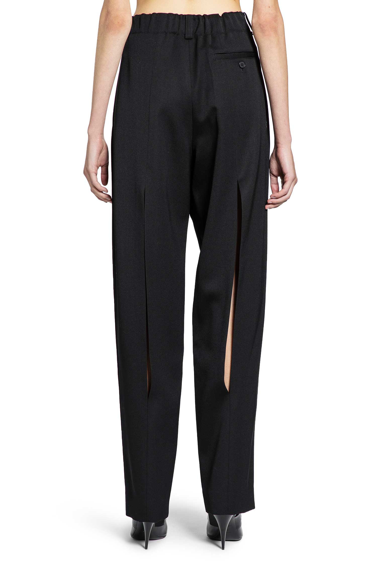 Slashed Double Pleat Pants In Wool - 3